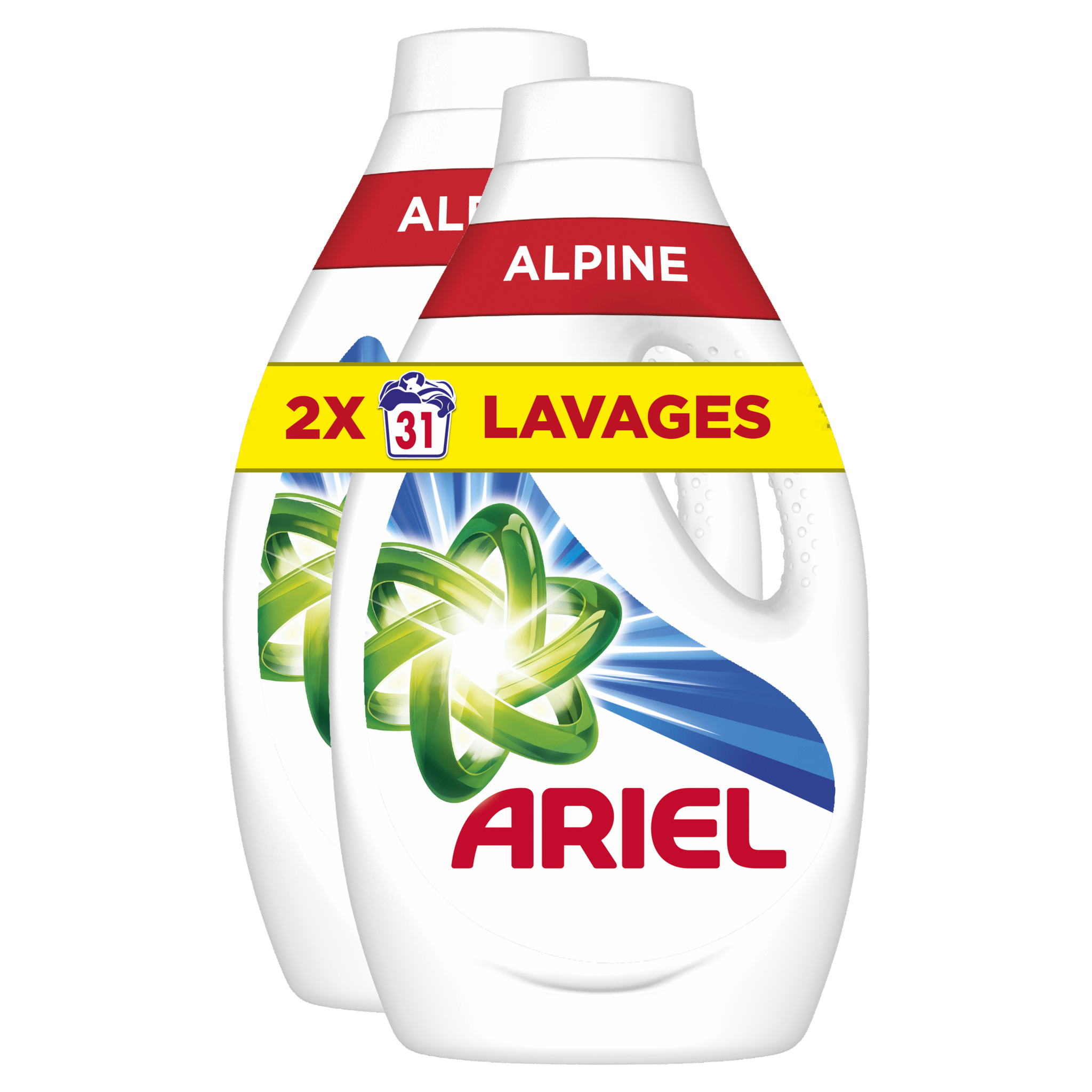 ARIEL Lessive liquide alpine 2x31 lavages 2x1.55l