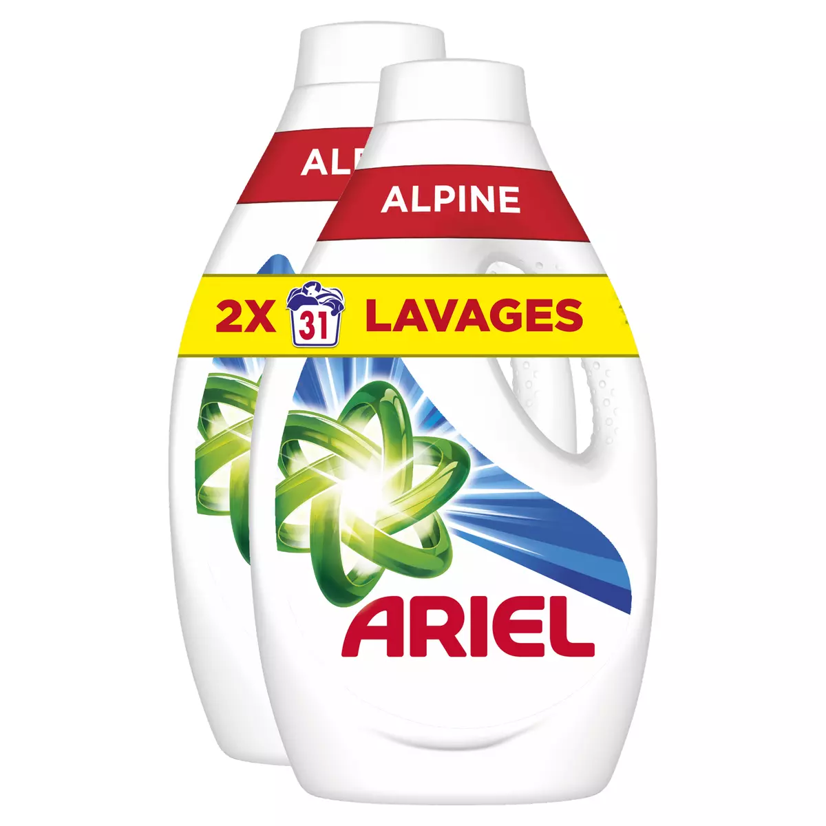 ARIEL Lessive liquide alpine 2x31 lavages 2x1.55l