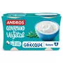 ANDROS Yaourt gourmand et végétal à la grecque nature au lait de coco 4x125g