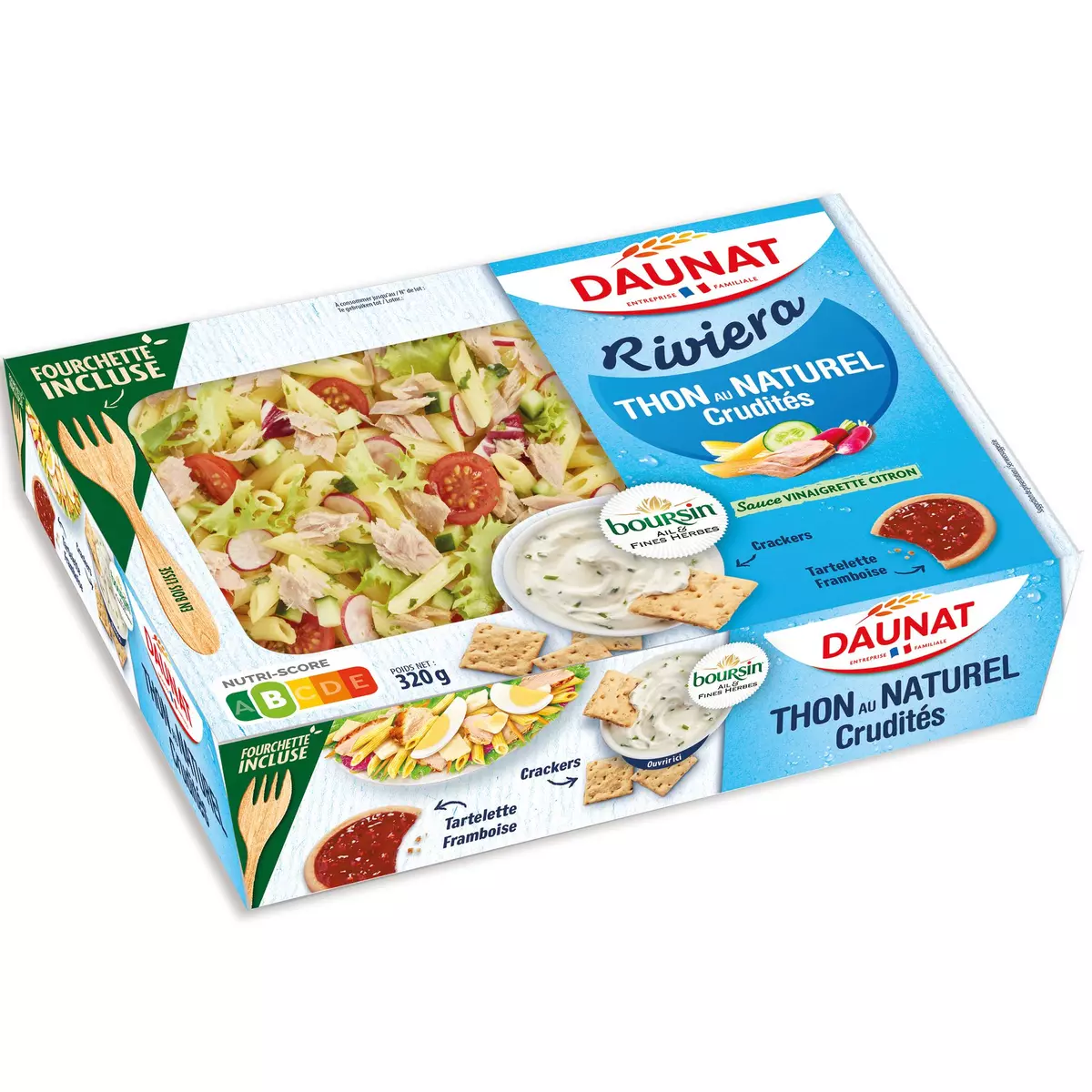 DAUNAT Riviera salade thon naturel crudités 1 portion 320g