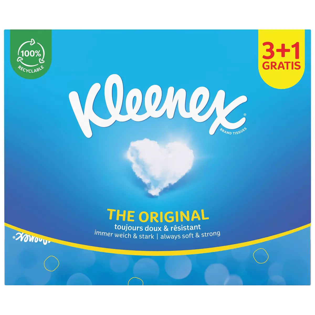 KLEENEX Boîte de mouchoirs original 3x72 mouchoirs + 1x72 offert