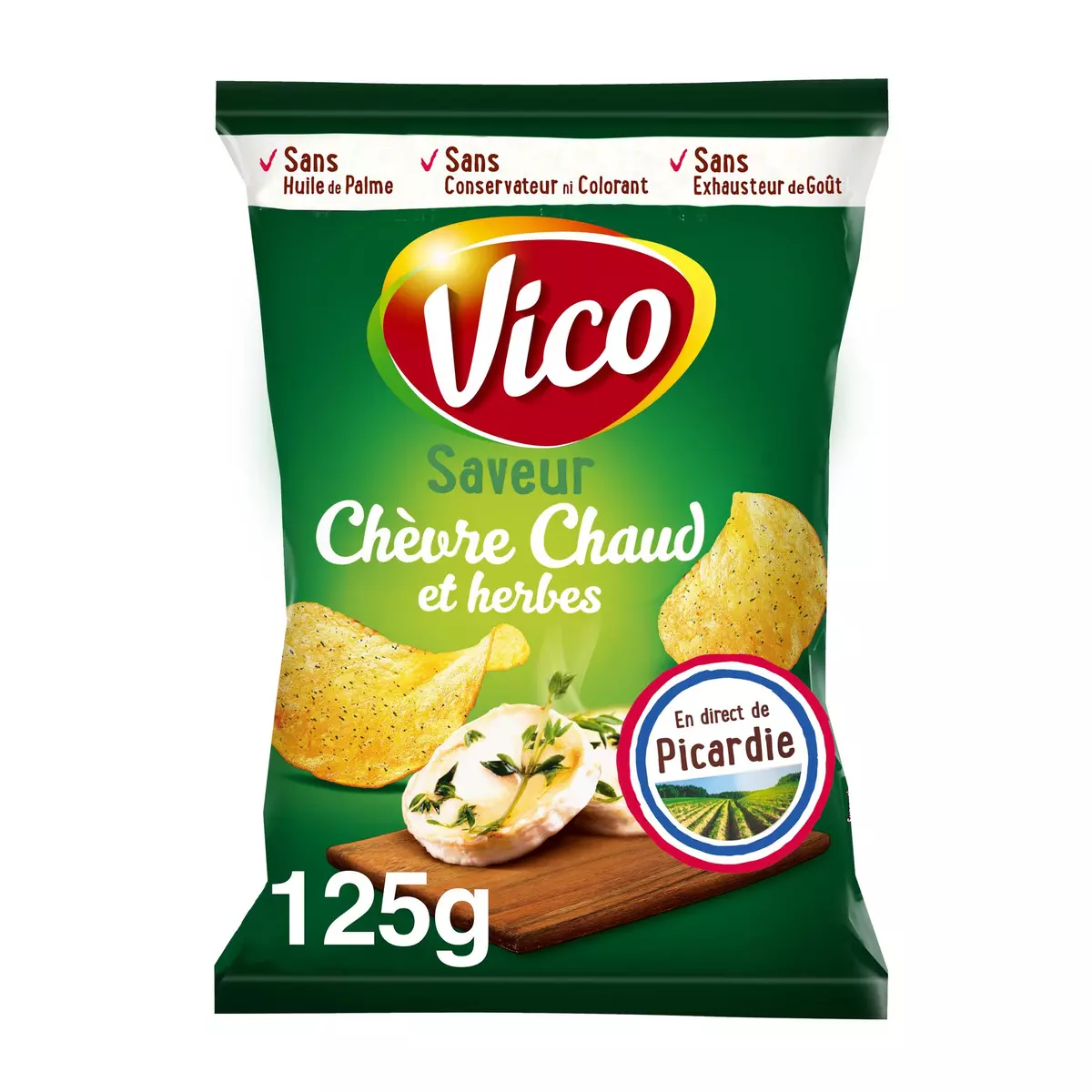 VICO Chips saveur chèvre chaud et herbes 125g