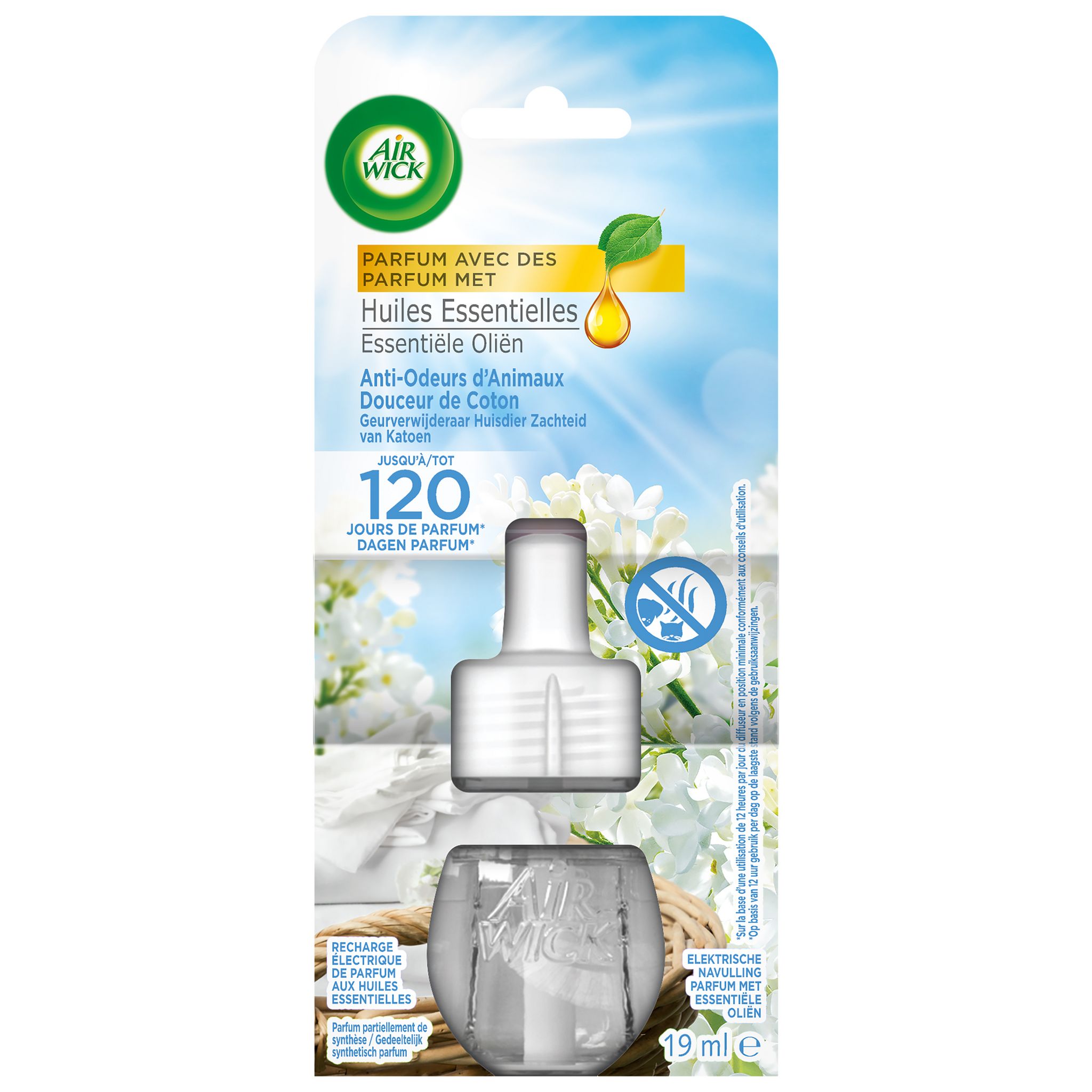 AIR WICK Recharge pour diffuseur électrique anti-odeurs animaux 1 recharge