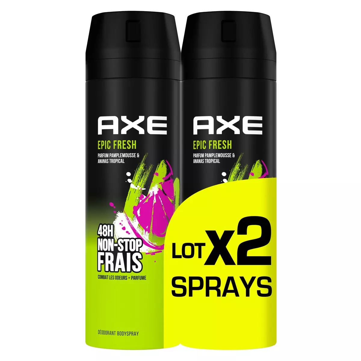 AXE Déodorant spray epic fresh pamplemousse & ananas 2x200ml lot de 2