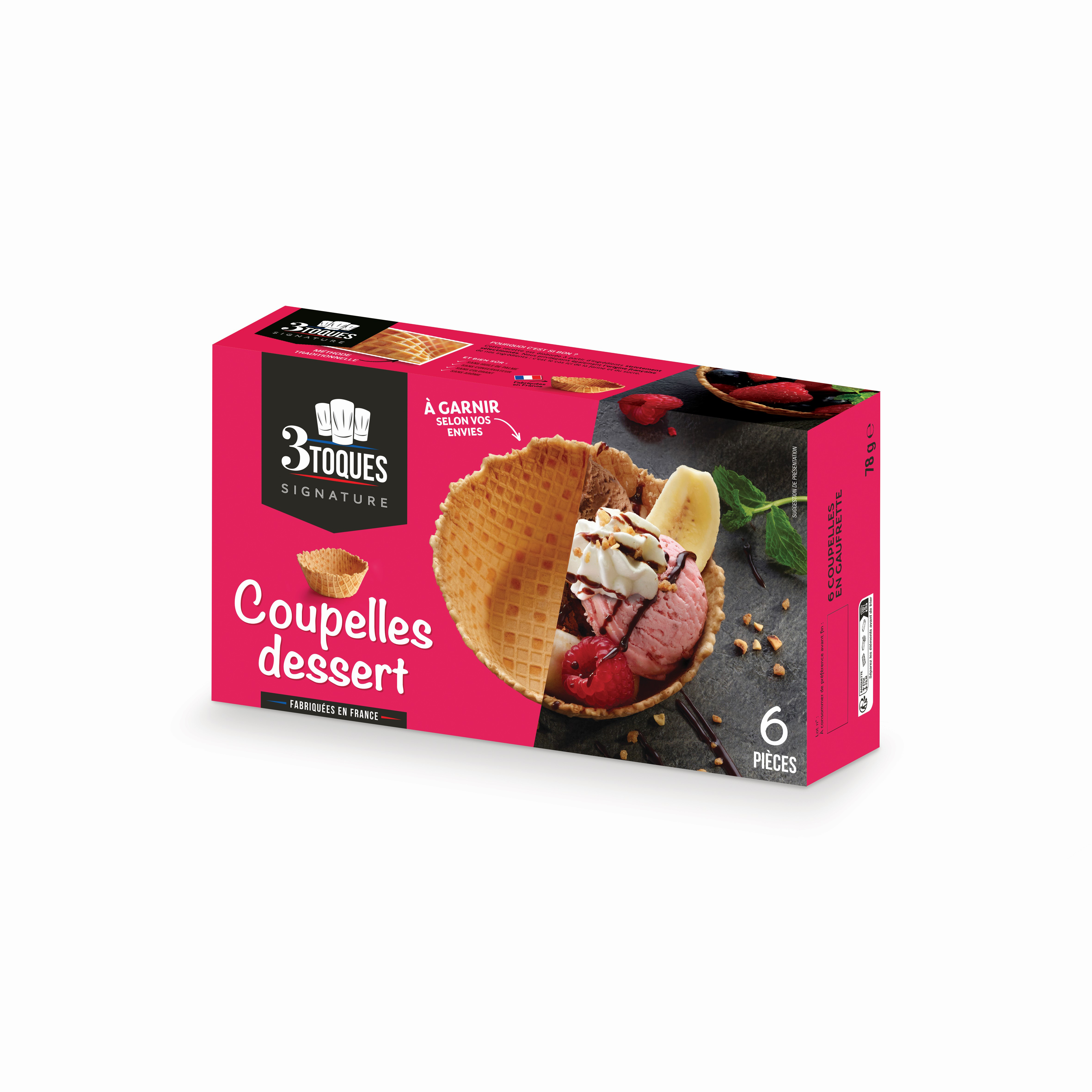 3 TOQUES Coupelles dessert 6 pièces 78g