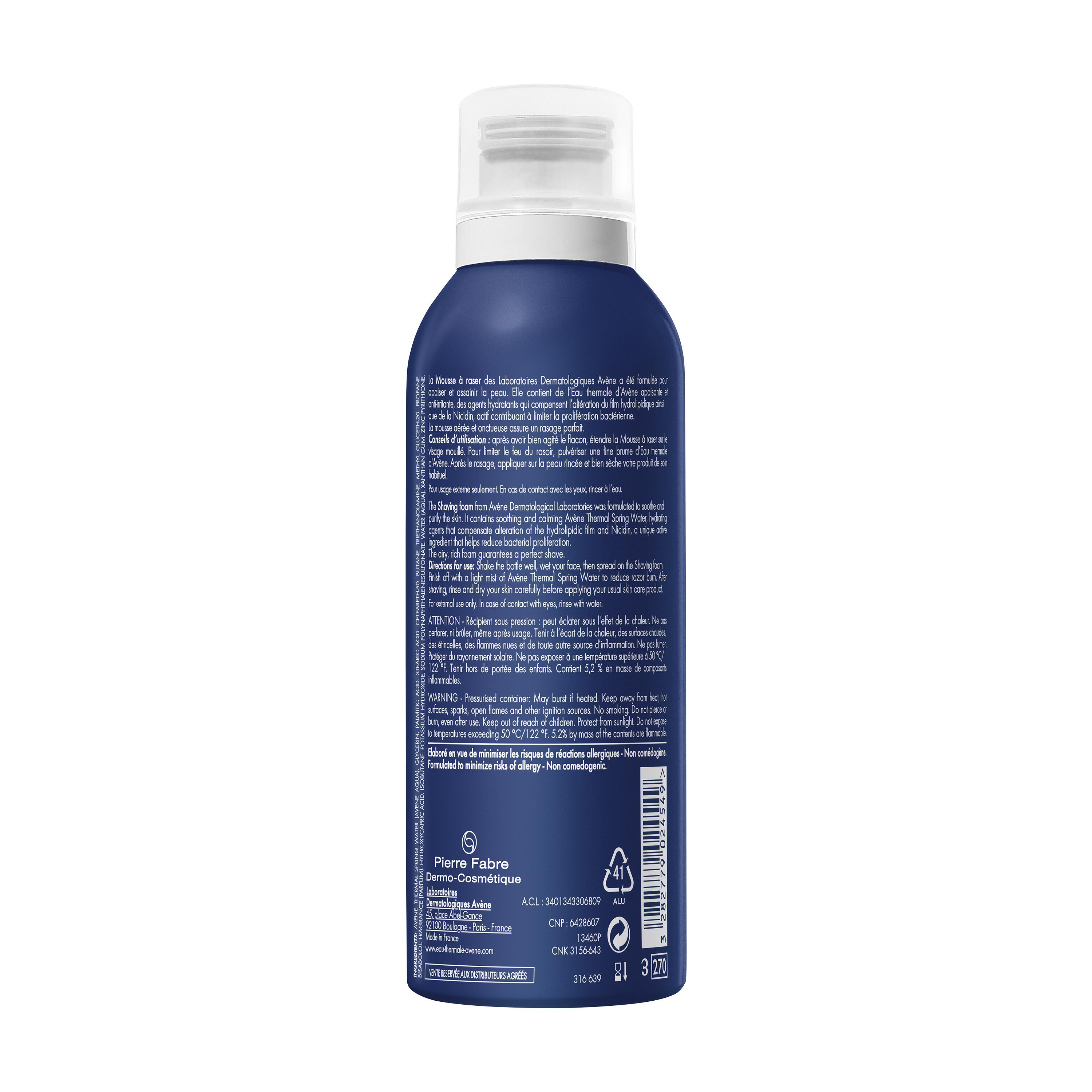 Voir la diapositive 2 : AVÈNE Mousse à raser peaux normales à sensibles 200ml