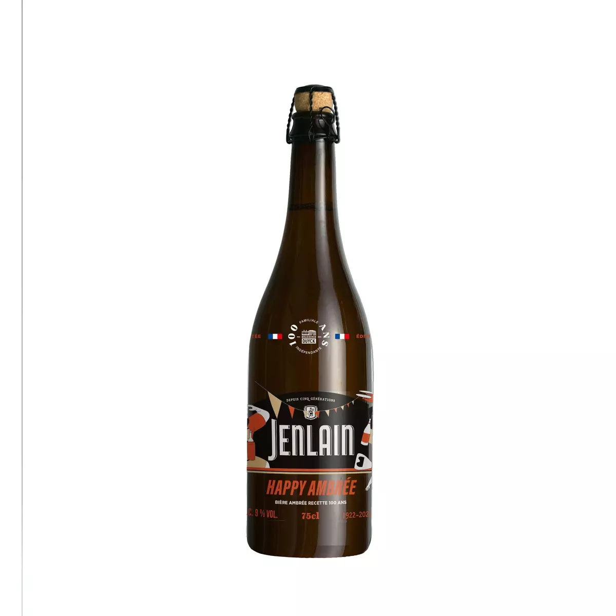 JENLAIN Bière ambrée happy 9% 75cl