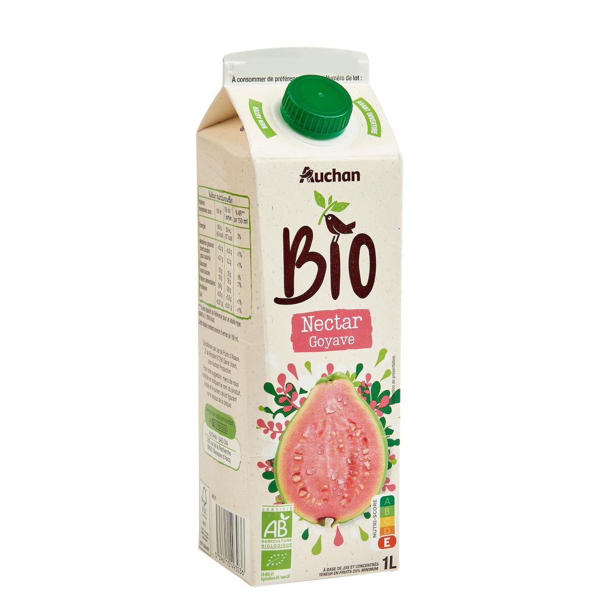 AUCHAN BIO Nectar de Goyave bio en brique 1l