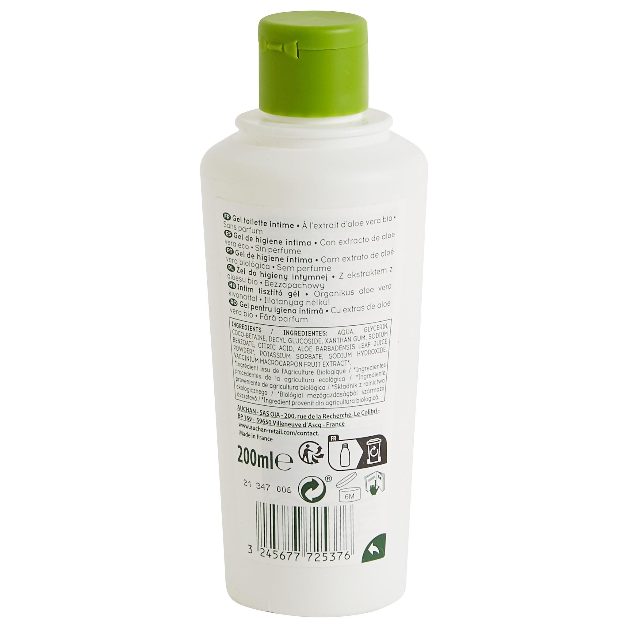 Voir la diapositive 3 : COSMIA BIO Gel toilette intime à l'extrait d'aloe vera bio 200ml