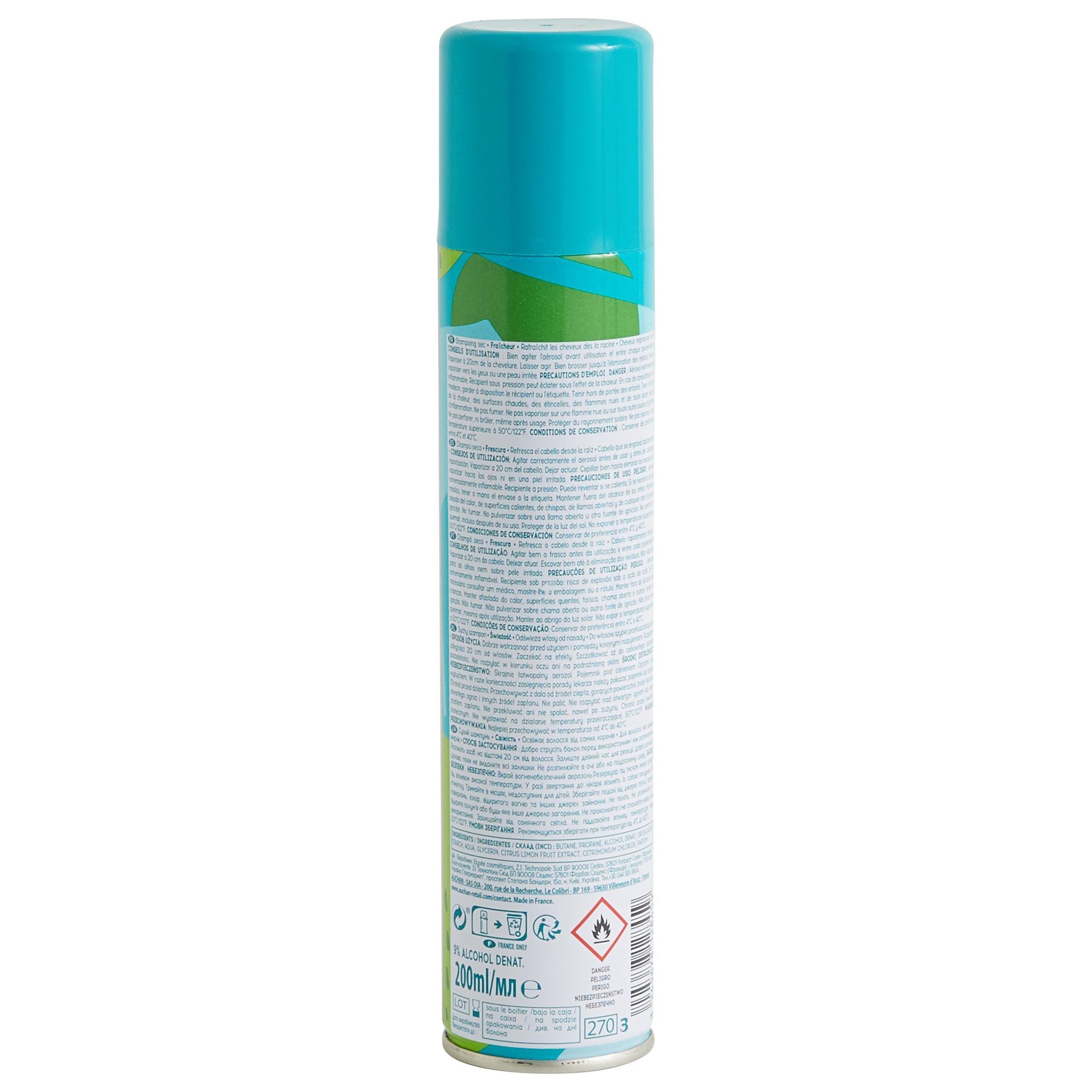 Voir la diapositive 2 : COSMIA Shampoing sec fraicheur cheveux regraissant vite 200ml