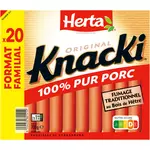 HERTA Knacki saucisse 100% pur porc 20 pièces 700g