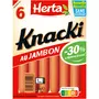 HERTA Knacki saucisse au jambon -30% de matière grasse 6 pièces 210g