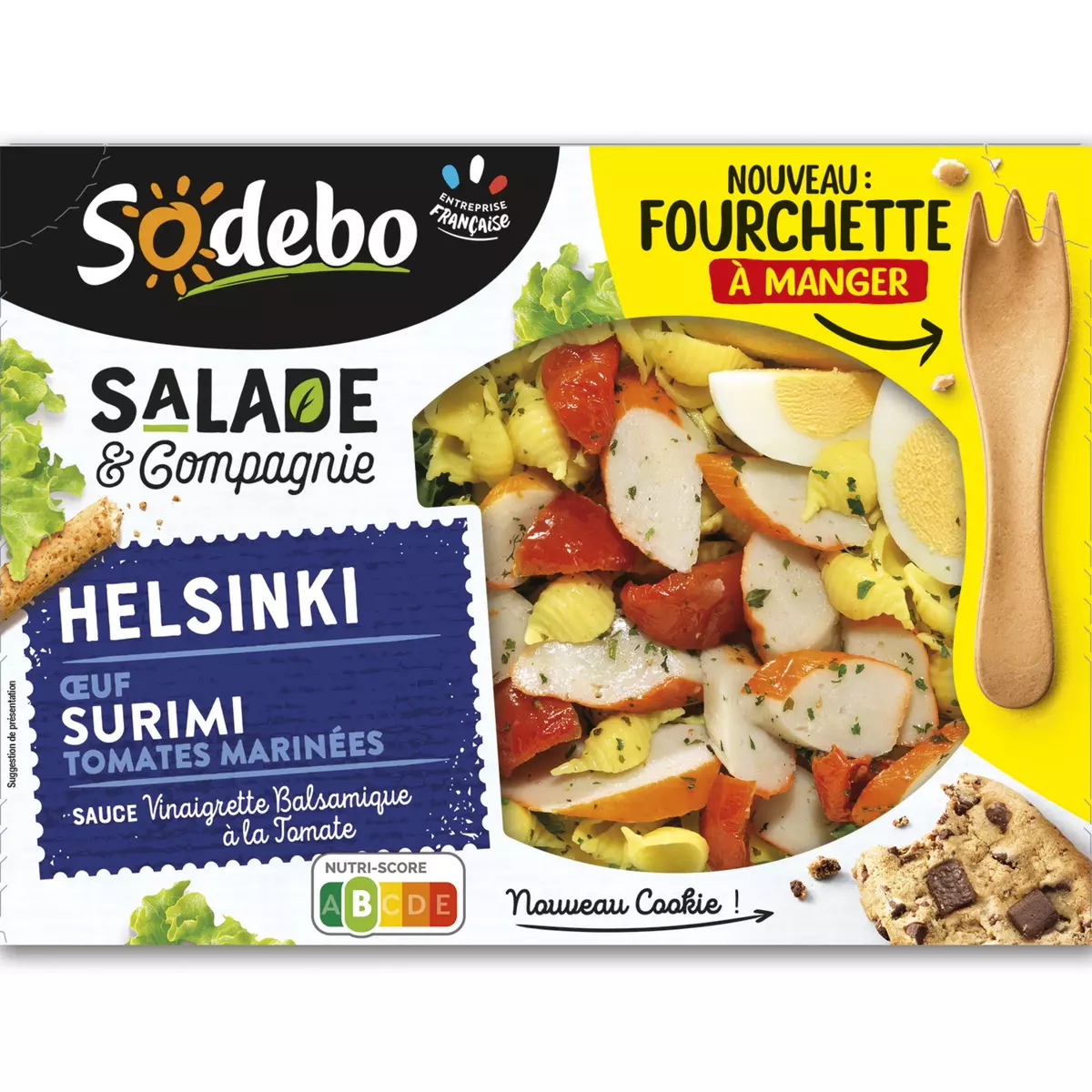 SODEBO Salade & compagnie Helsinki pâtes oeuf surimi et tomates marinées 1 portion 320g