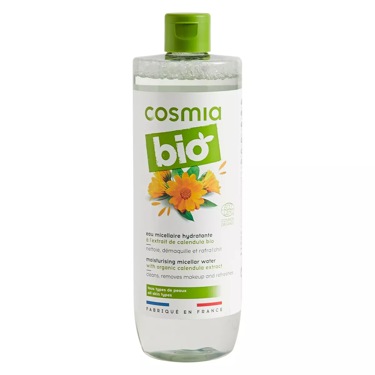 COSMIA BIO Eau micellaire hydratante à l'extrait de calendula bio tous types de peaux 500ml