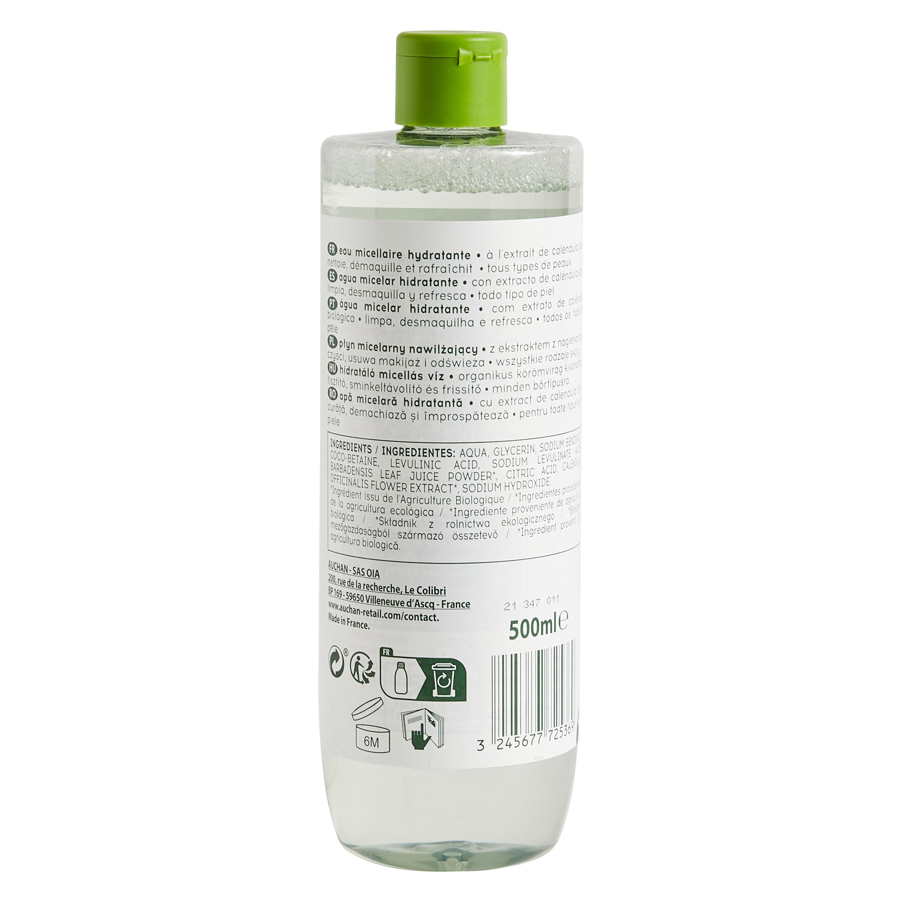 Voir la diapositive 3 : COSMIA BIO Eau micellaire hydratante à l'extrait de calendula bio tous types de peaux 500ml