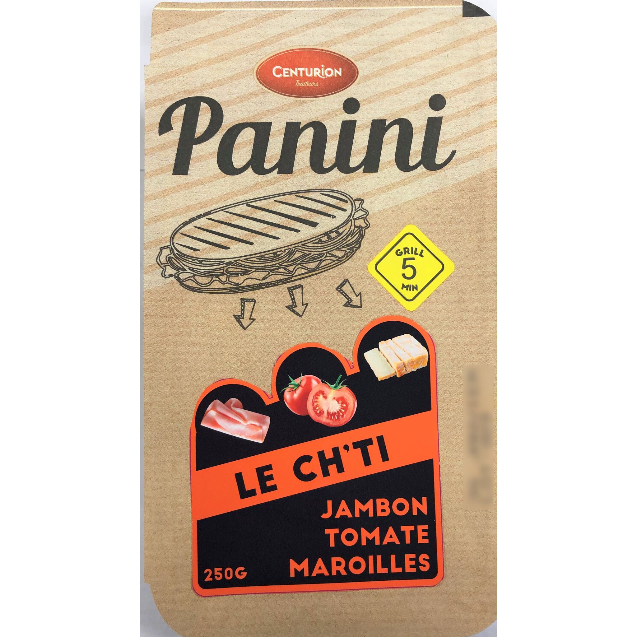 GOURMETS DE L'ARTOIS Panini Le ch'ti jambon tomate maroilles 250g