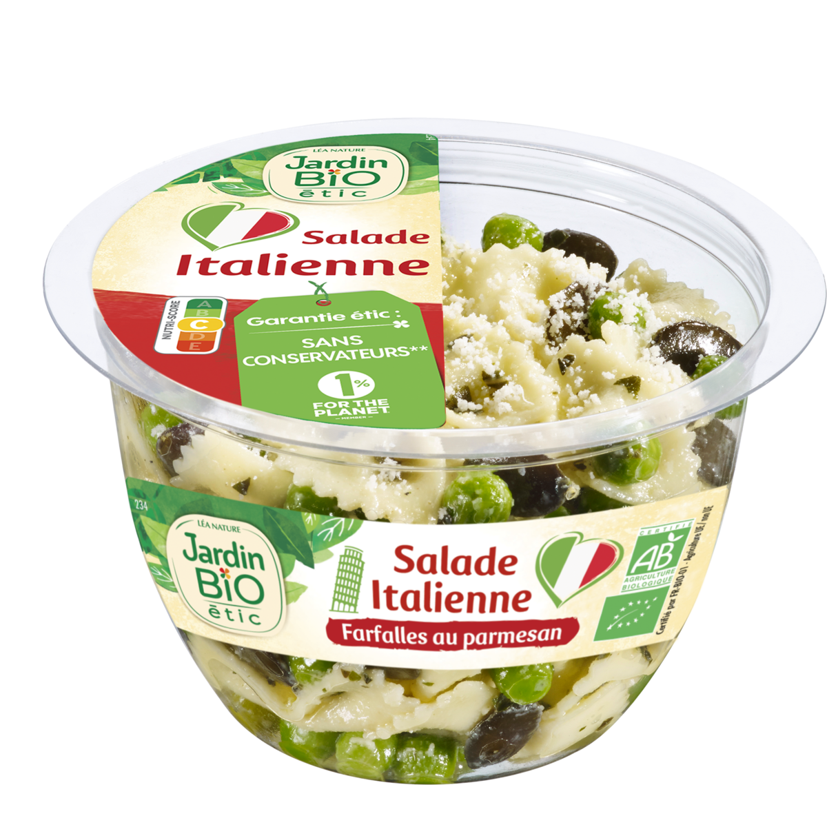 JARDIN BIO ETIC Salade italienne farfalles au parmesan bio 180g