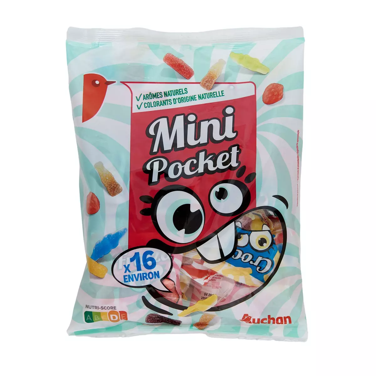 AUCHAN Mini Pocket assortiment de bonbons 400g