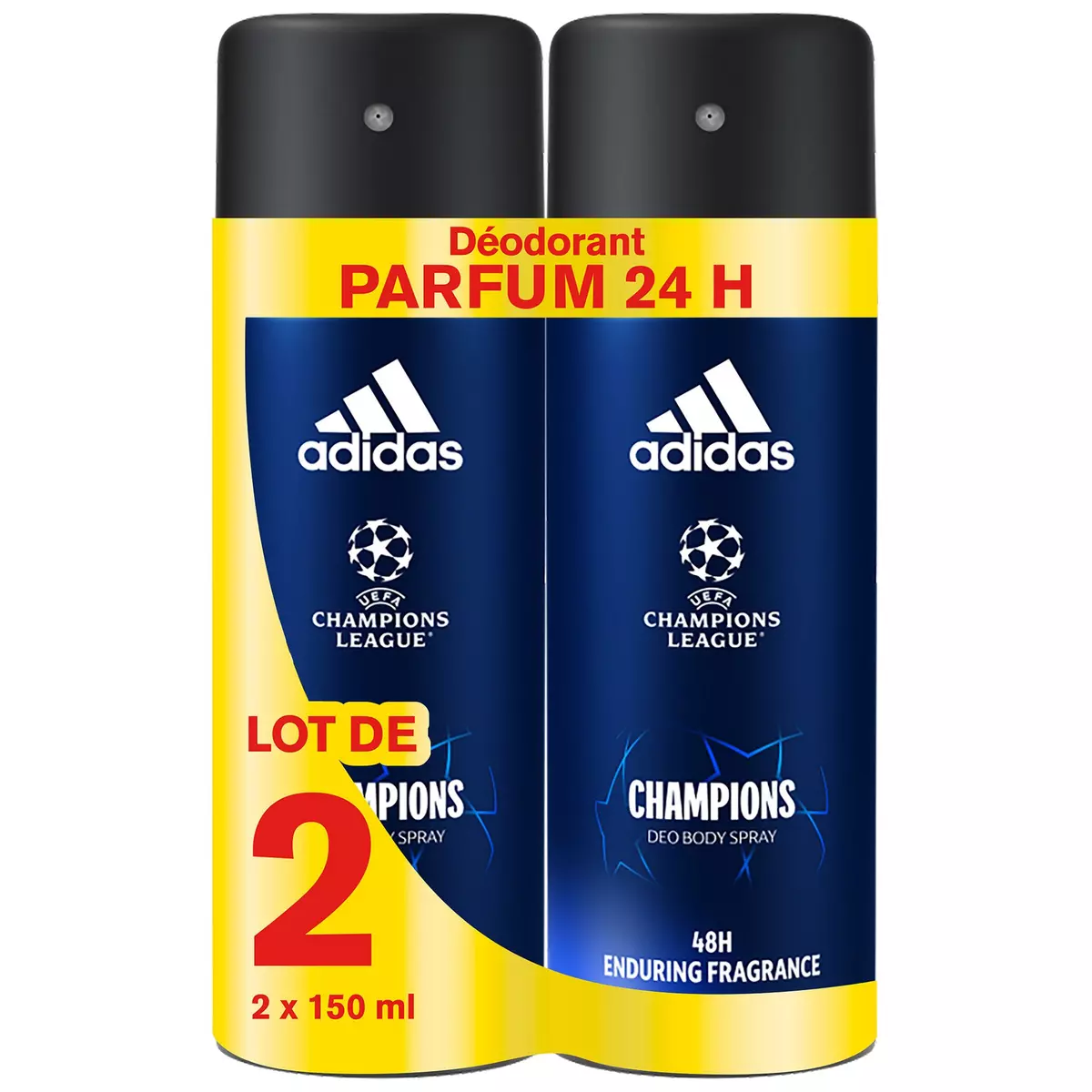 ADIDAS Déodorant spray UEFA Champions 48h 2x150ml