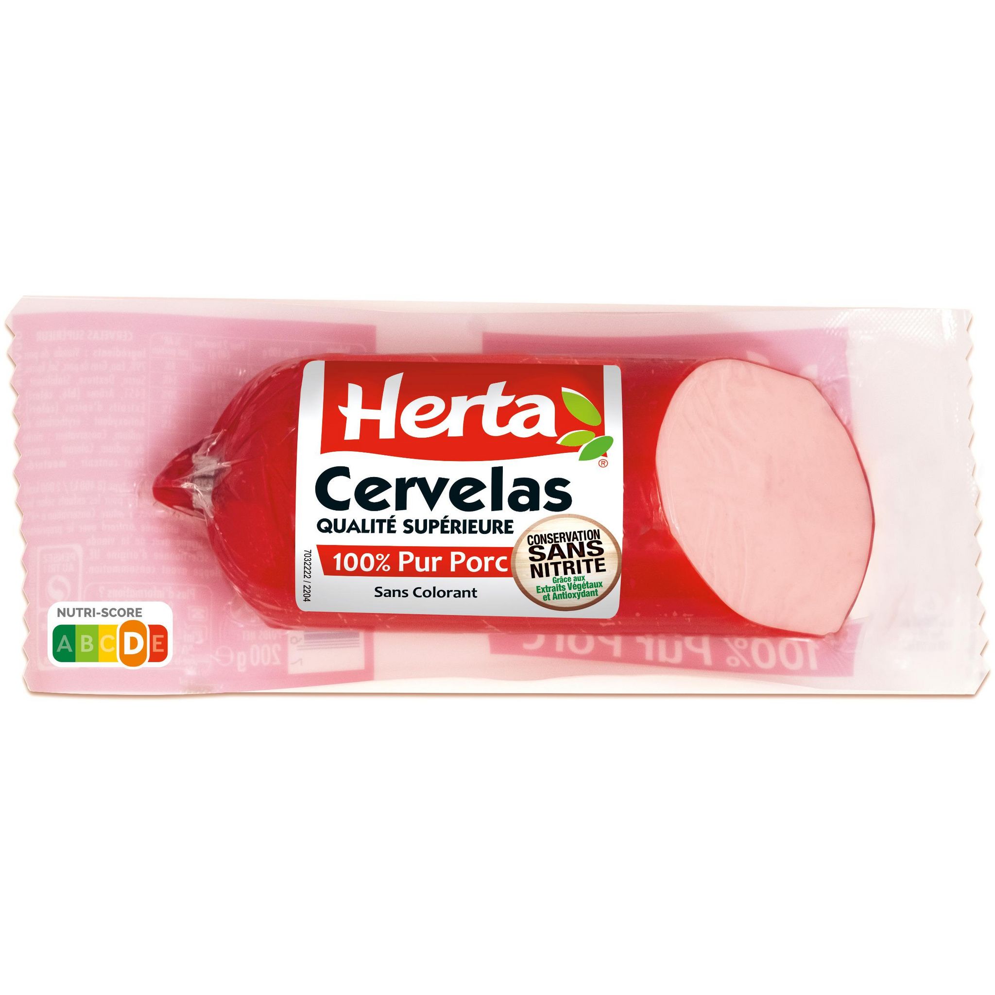 Voir la diapositive 2 : HERTA Cervelas sans nitrite pur porc 200g