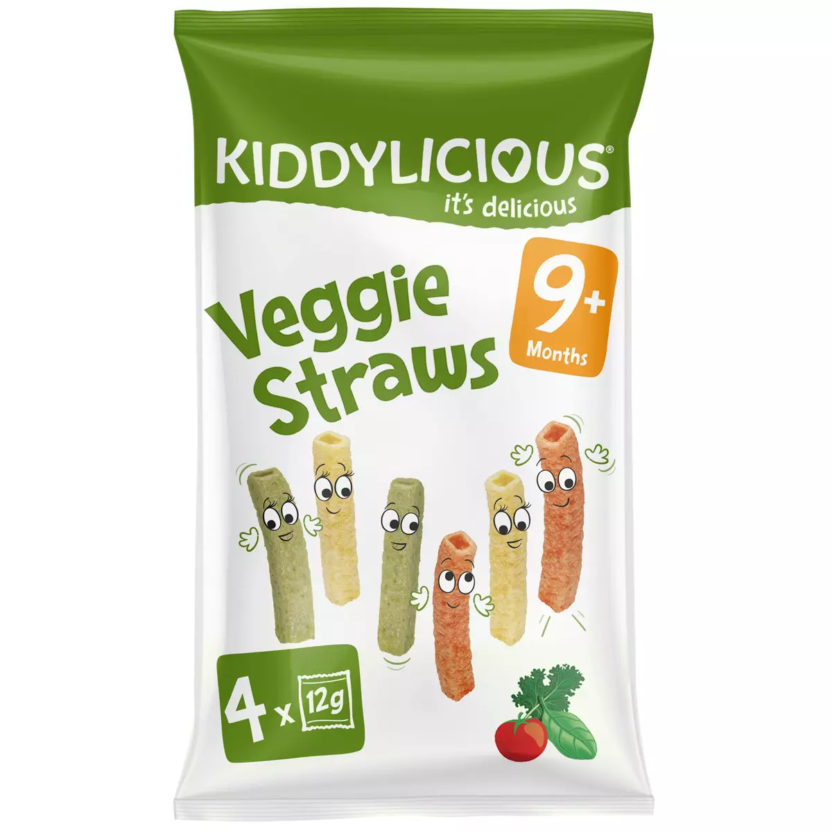 KIDDYLICIOUS Veggie Straws saveur légumes dès 9 mois 4x12g 48g