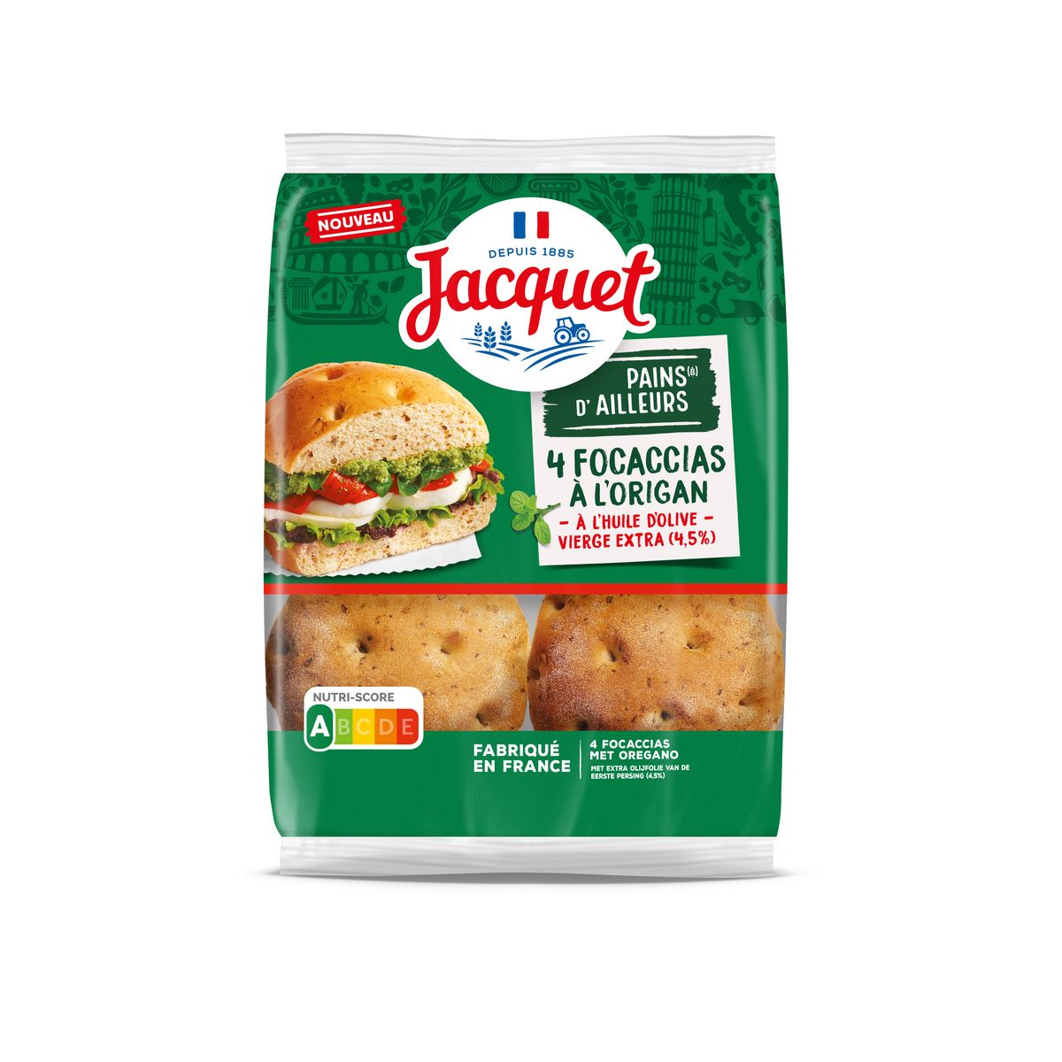 JACQUET Focaccia origan huile d'olive 260g