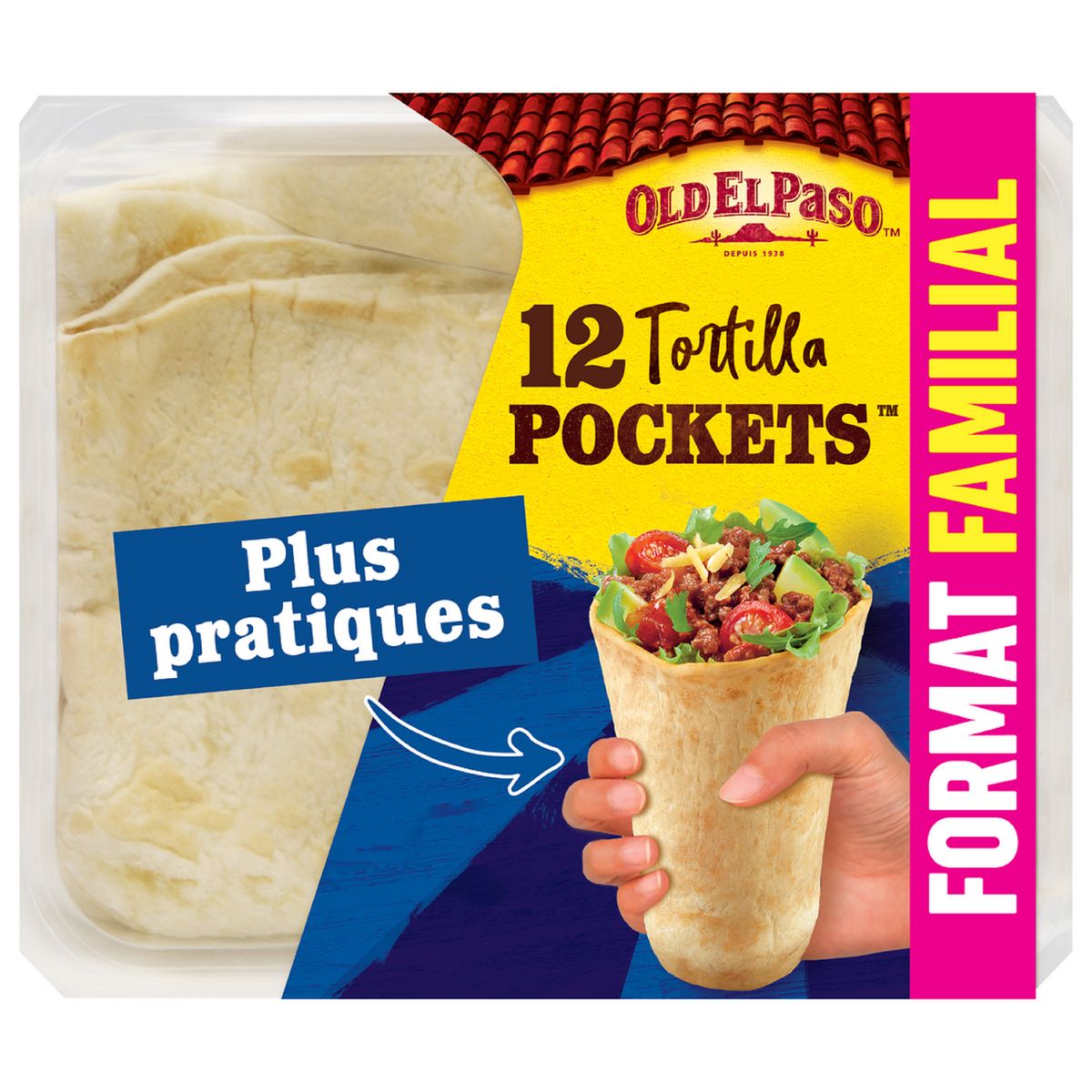 OLD EL PASO Tortilla pockets format familial 12 tortillas 336g