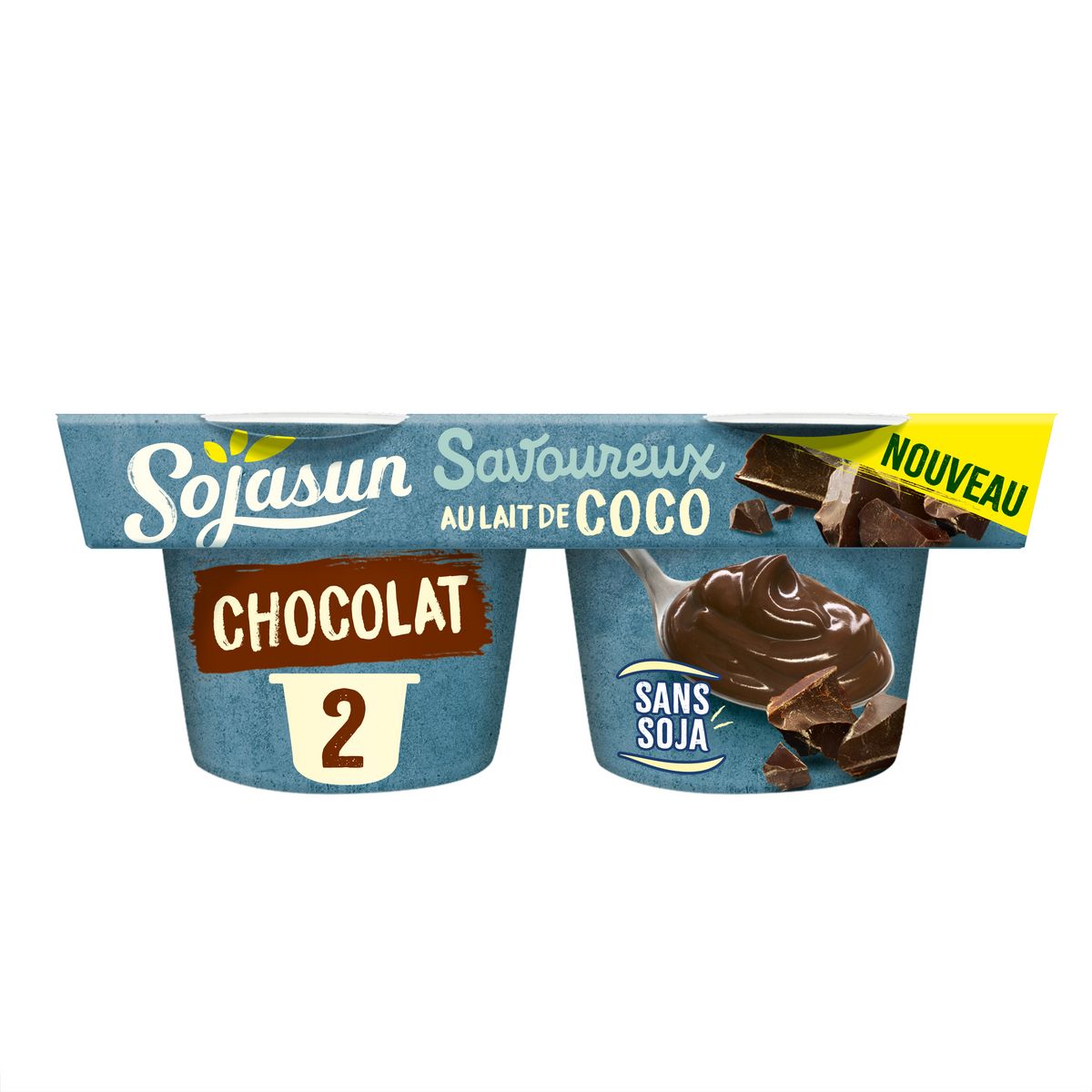 SOJASUN Dessert végétal sans soja au lait de coco et chocolat 2x125g