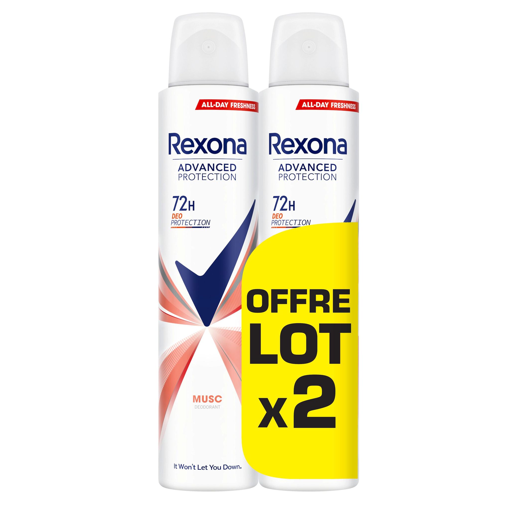 REXONA Déodorant spray 72h musc 2x200ml
