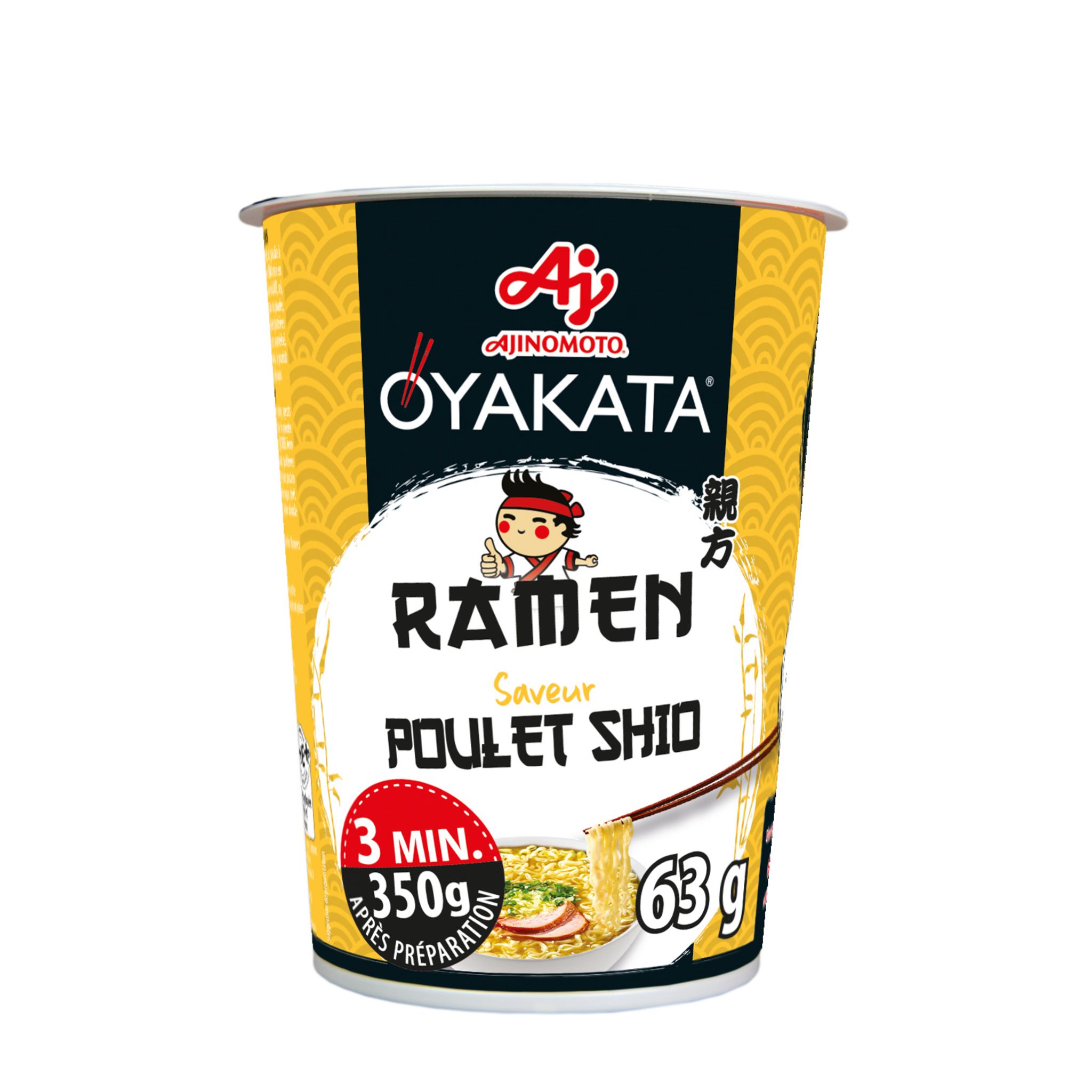 OYAKATA Ramen nouilles de blé longues et fines saveur poulet shio 1 personne 63g