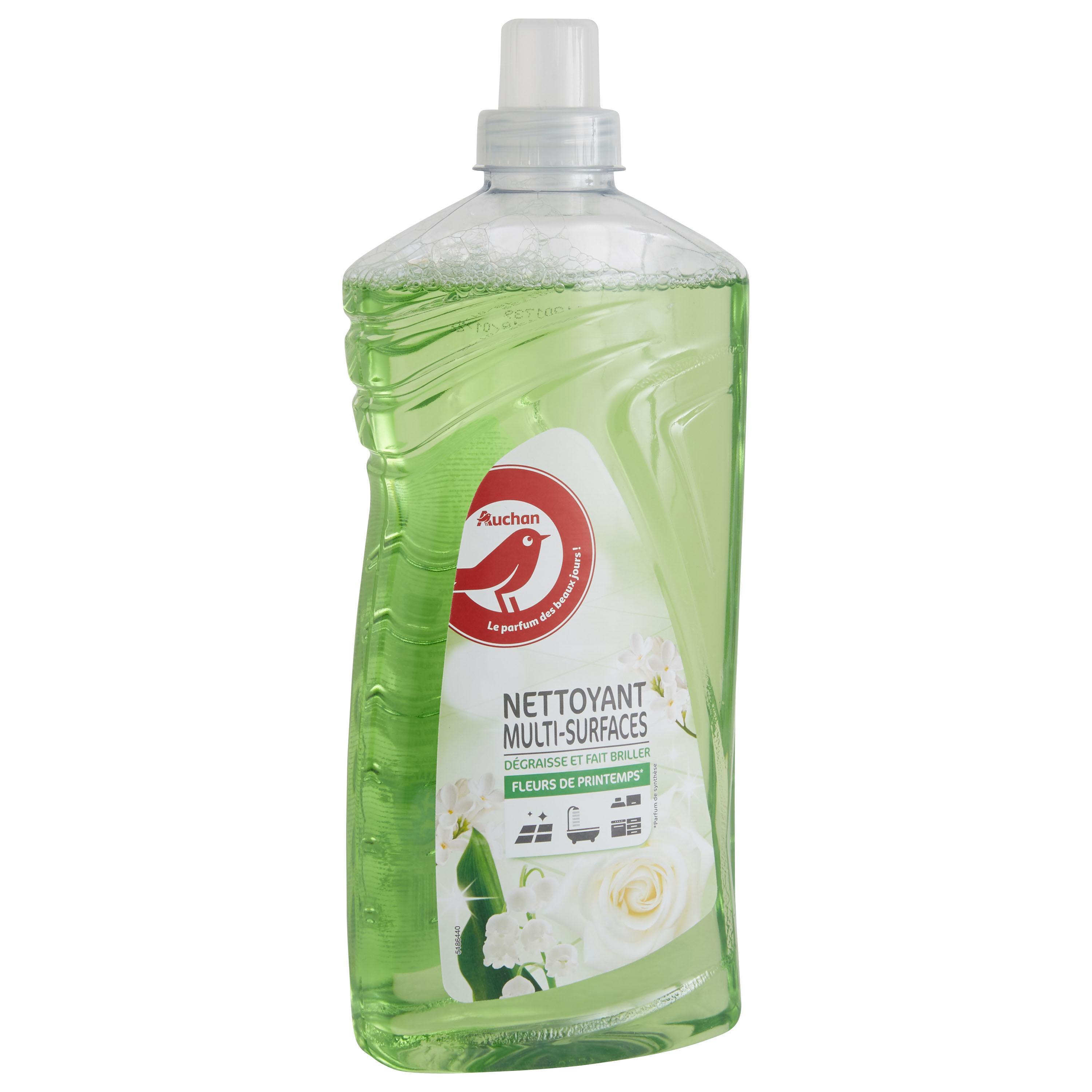 Voir la diapositive 2 : AUCHAN Nettoyant liquide multi-surfaces fleurs de printemps 1,25l