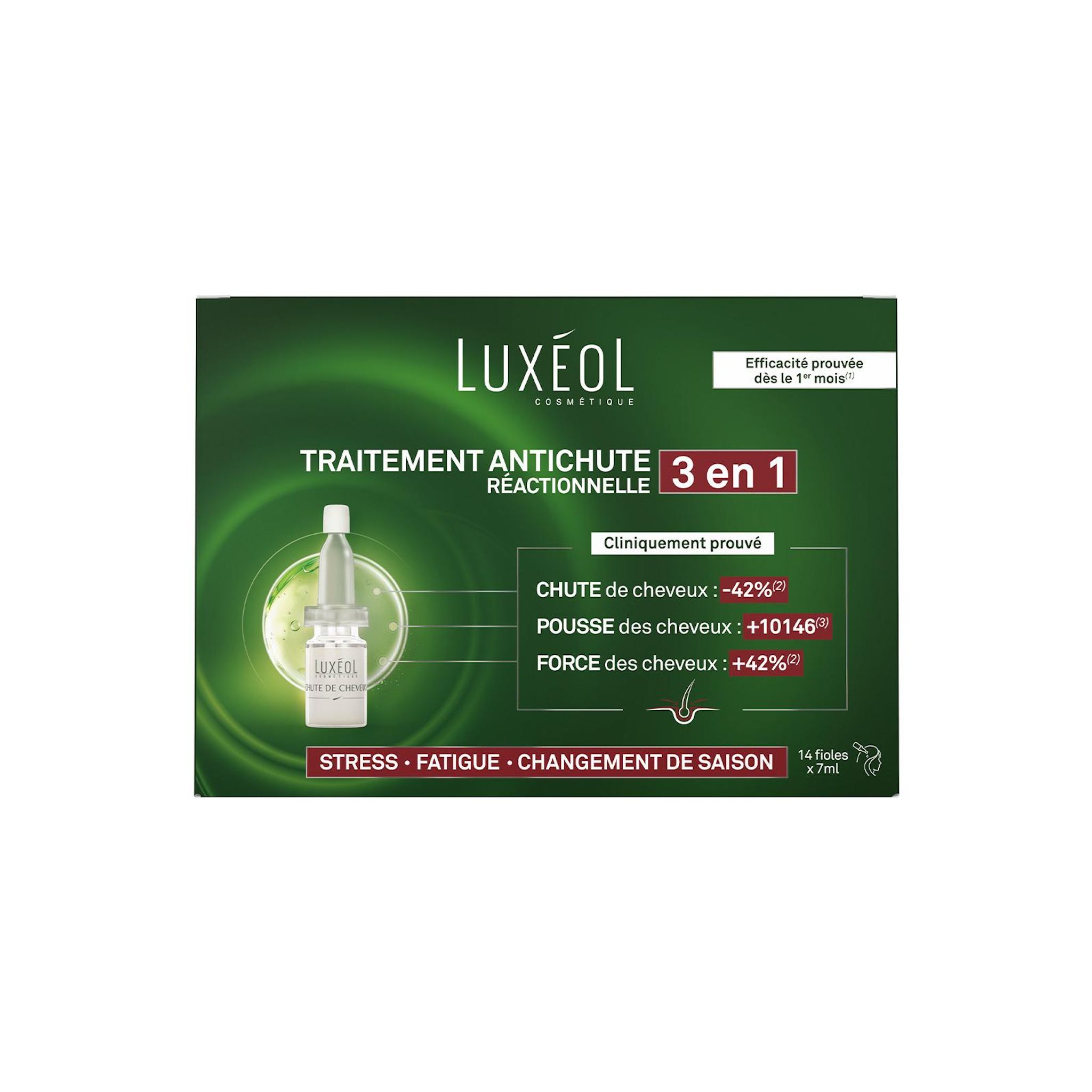 LUXÉOL Ampoules chute de cheveux 14 ampoules