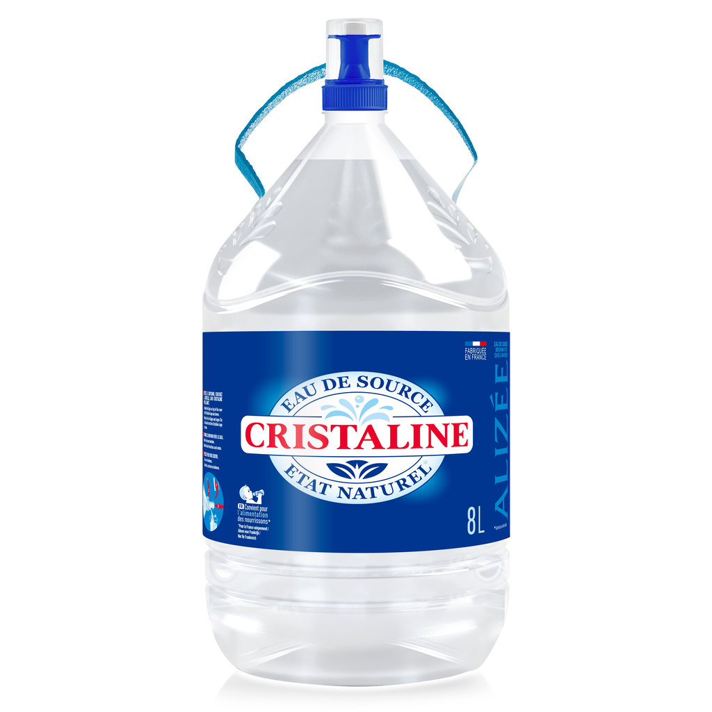 CRISTALINE Eau de source plate avec robinet intégré bidon de 8l