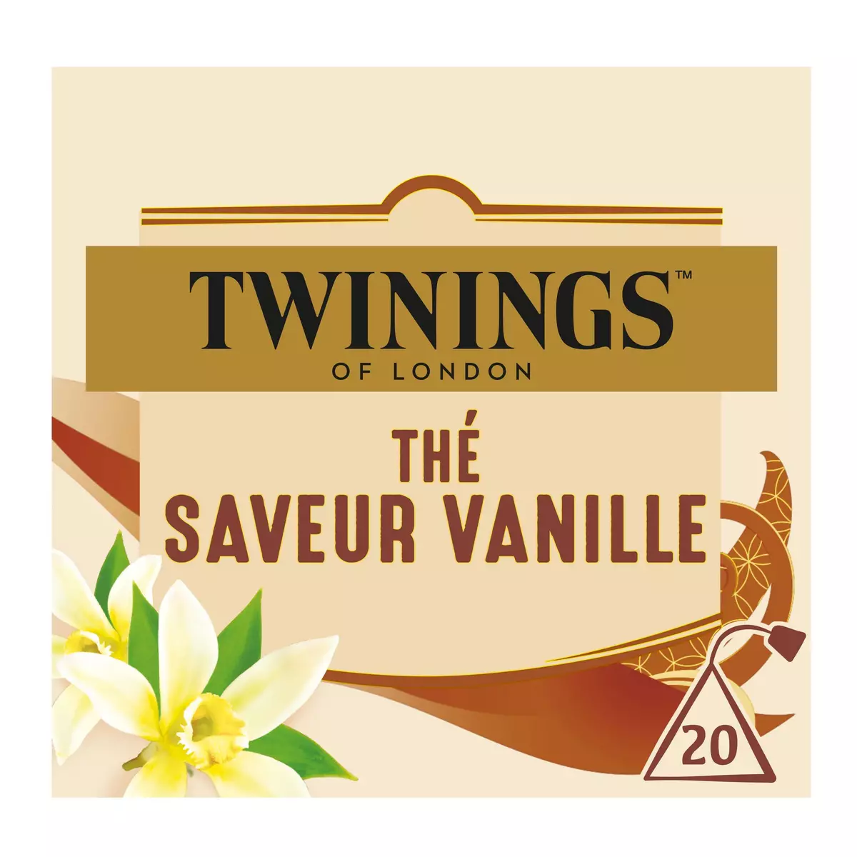 TWININGS Thé saveur vanille 20 sachets 32g
