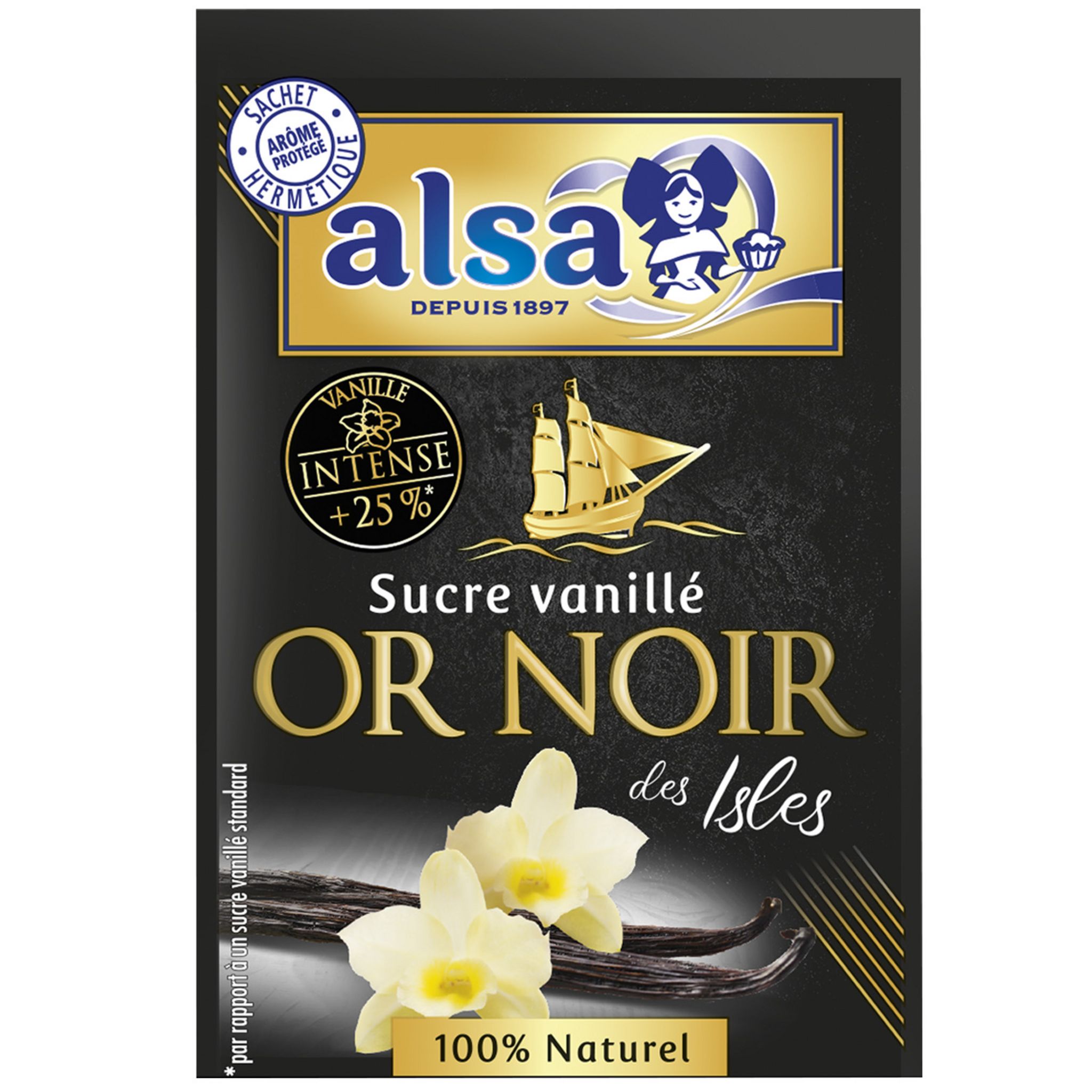ALSA Sucre vanillé Or Noir des Isles 100% naturel 5 pièces 40g