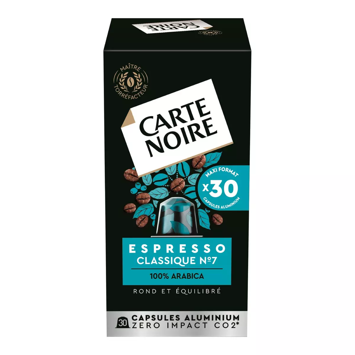 CARTE NOIRE Capsules de café espresso classique n°7 100% arabica compatibles Nespresso 30 capsules 165g