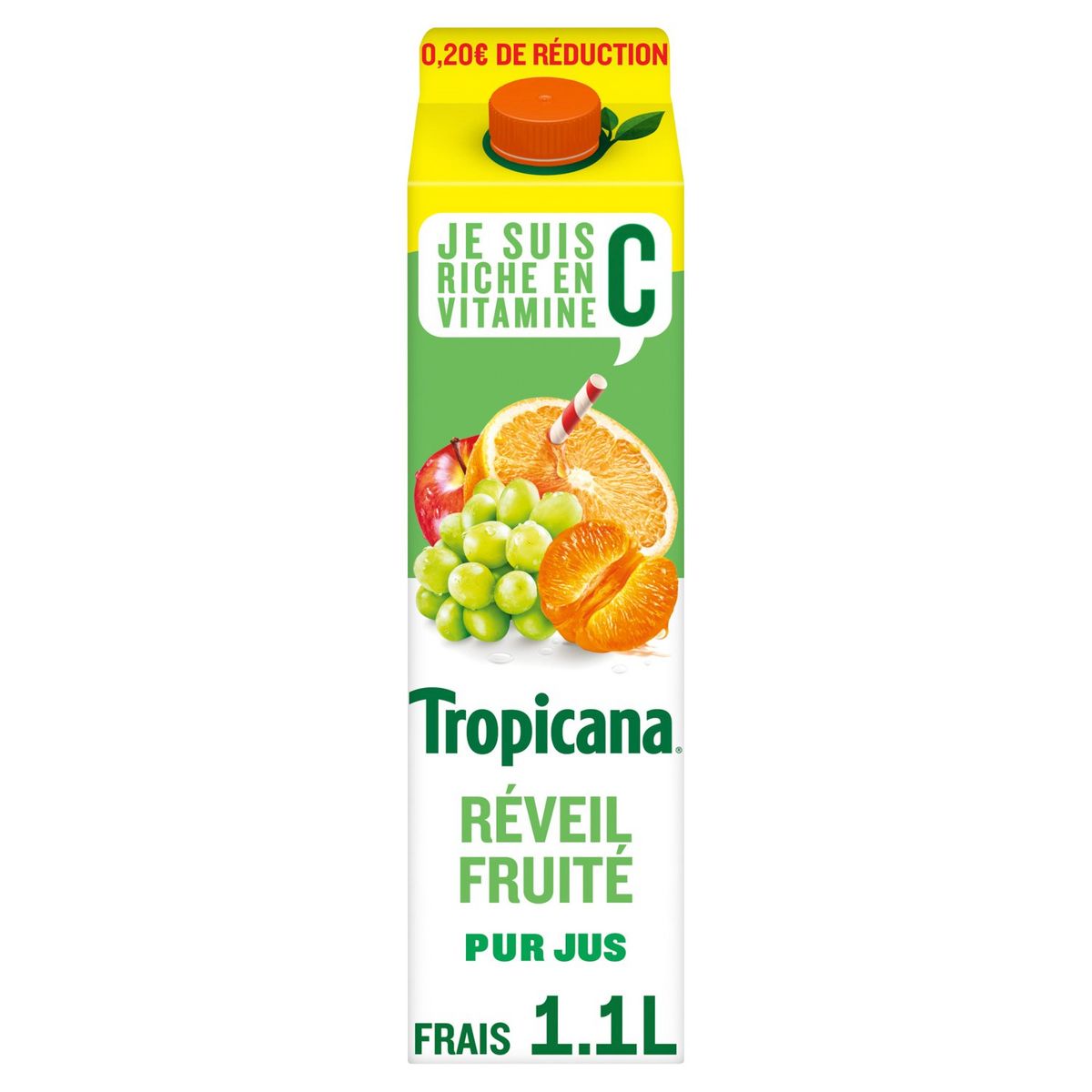 TROPICANA Réveil fruité pur jus 1.1l
