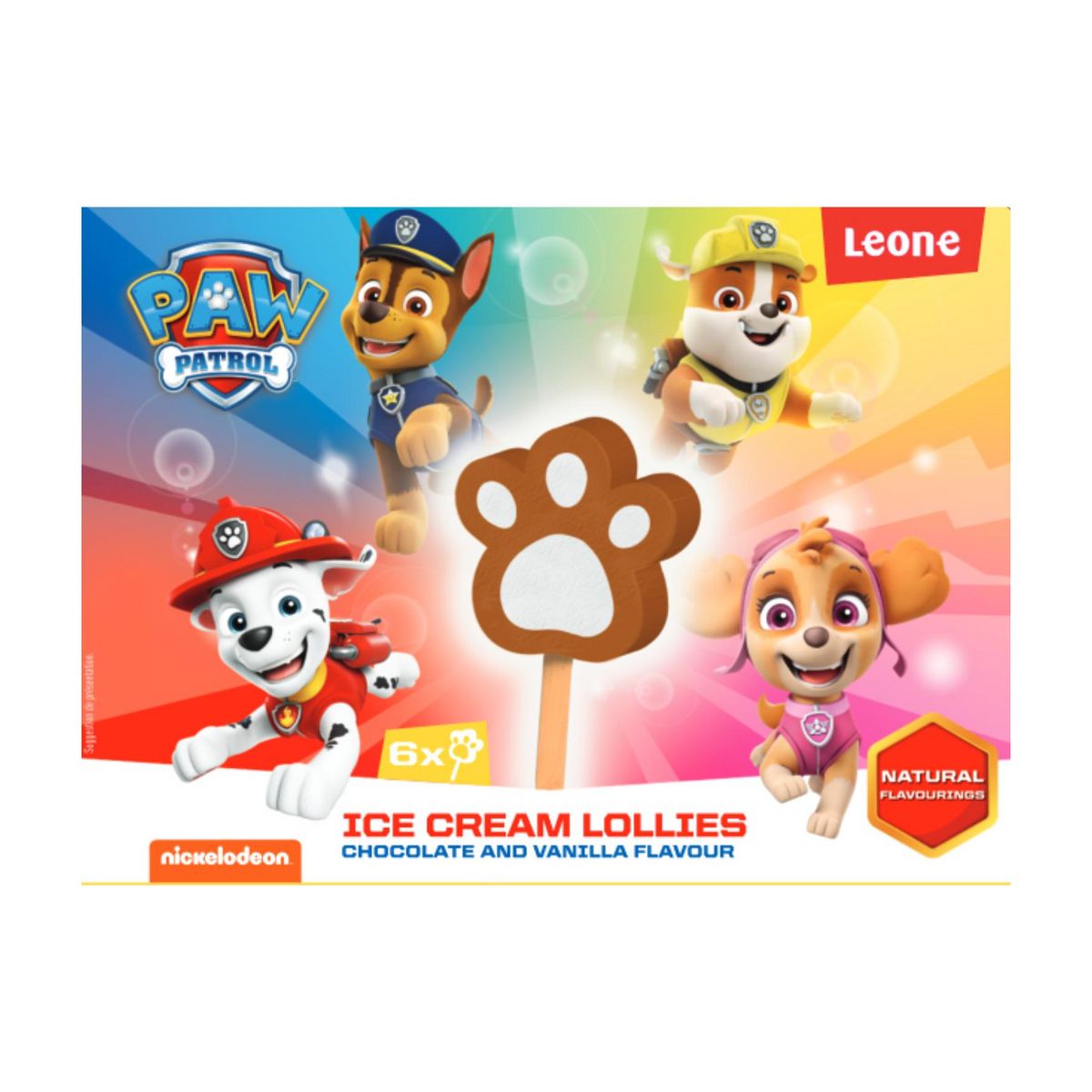 PAW PATROL Bâtonnets crème glacés vanille chocolat 6 pièces 210g