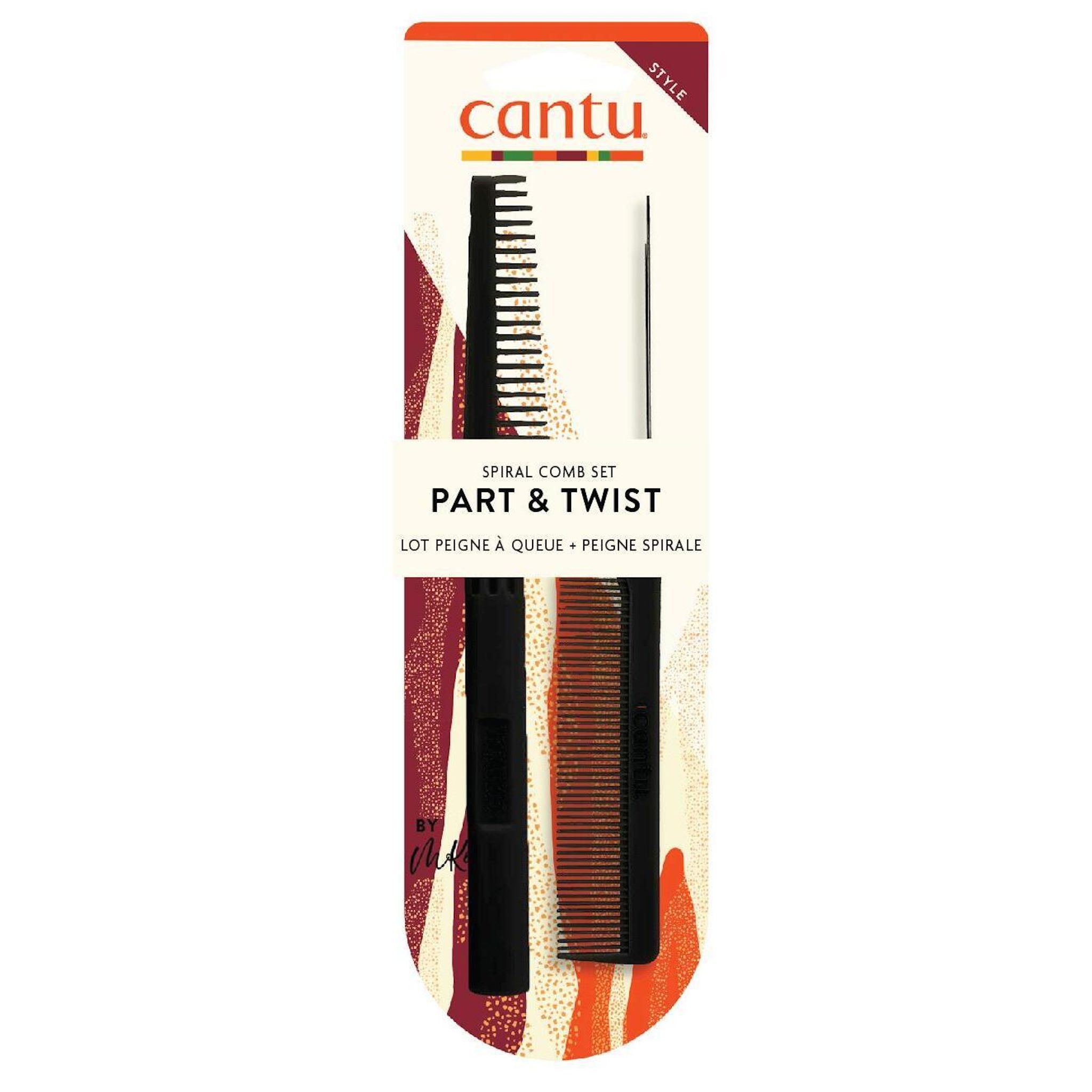 CANTU Part&Twist Peigne à queue et à spirale 2 pièces