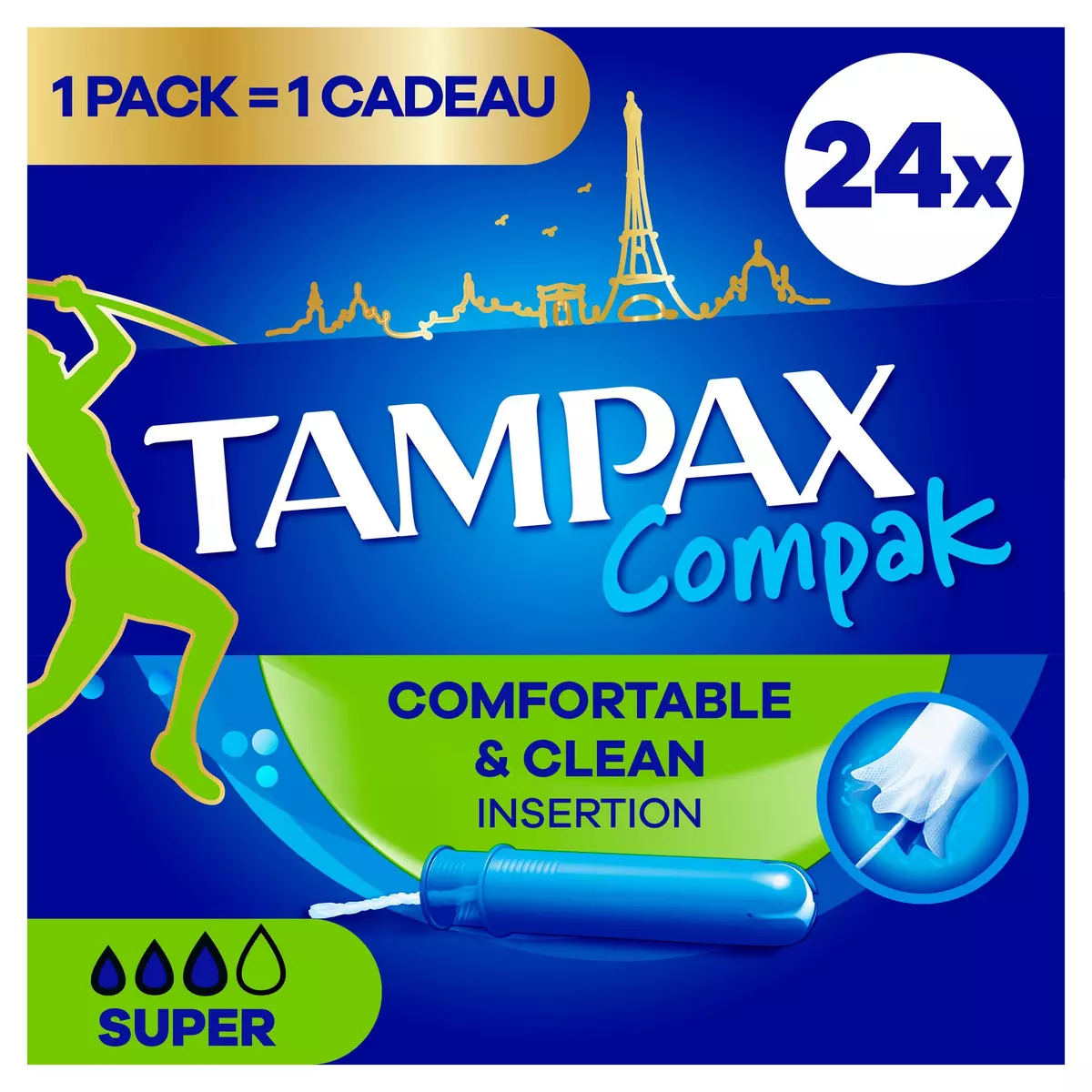 TAMPAX Compak Tampons avec applicateur Super 24 tampons