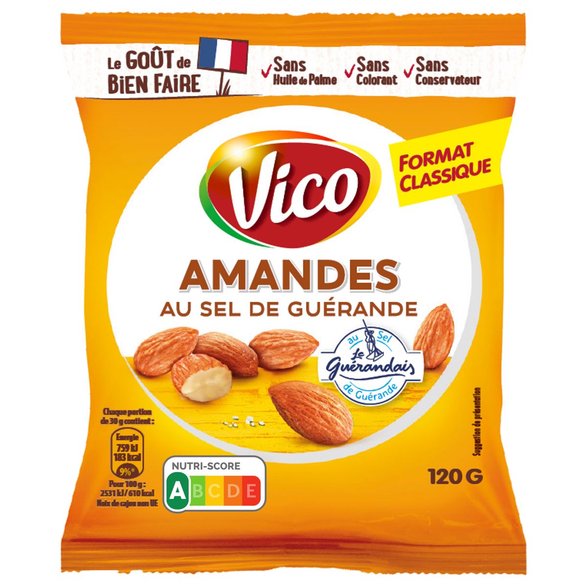 VICO Amandes grillées au sel de Guérande 120g