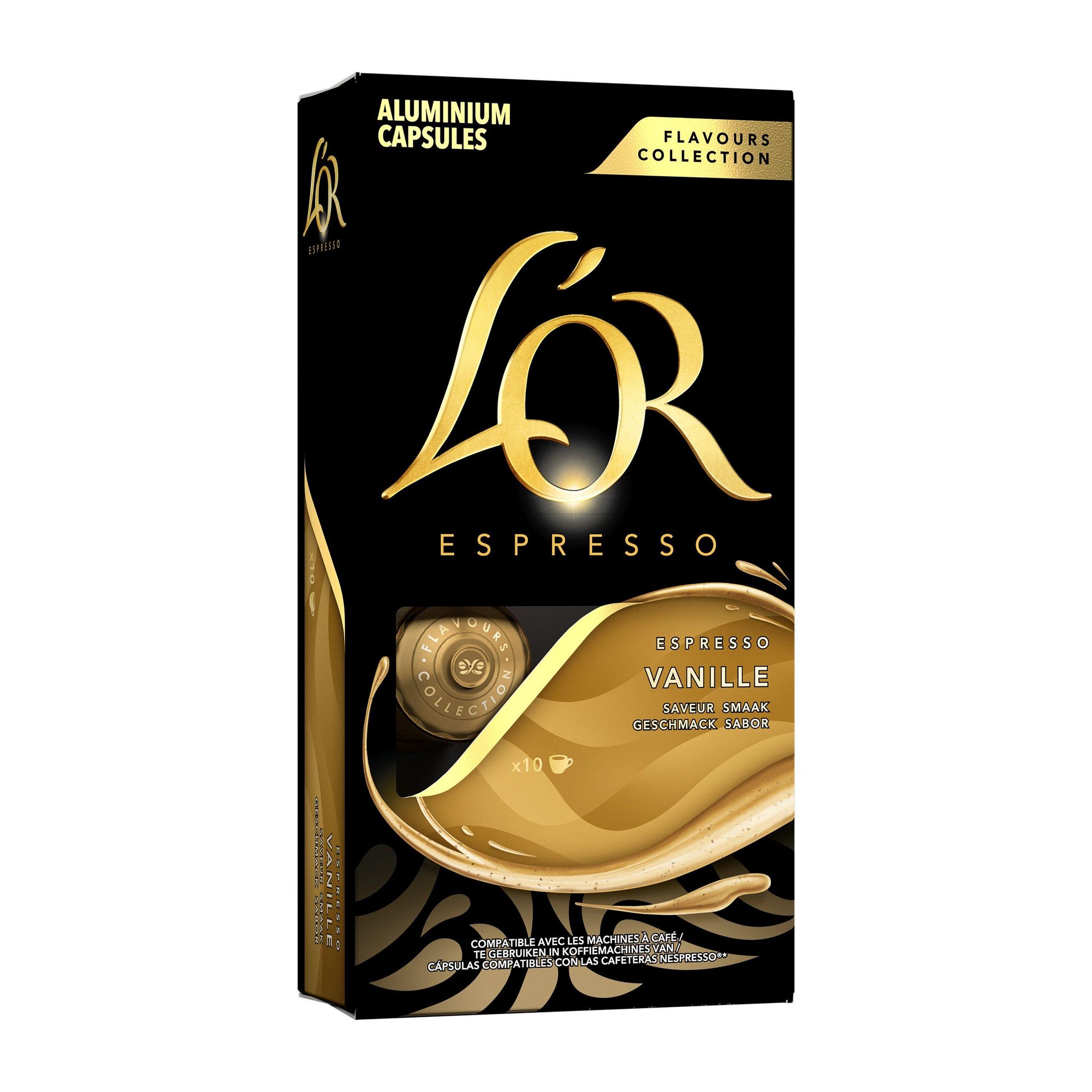 Voir la diapositive 2 : L'OR ESPRESSO Capsules de café espresso saveur vanille compatibles Nespresso 10 capsules 52g