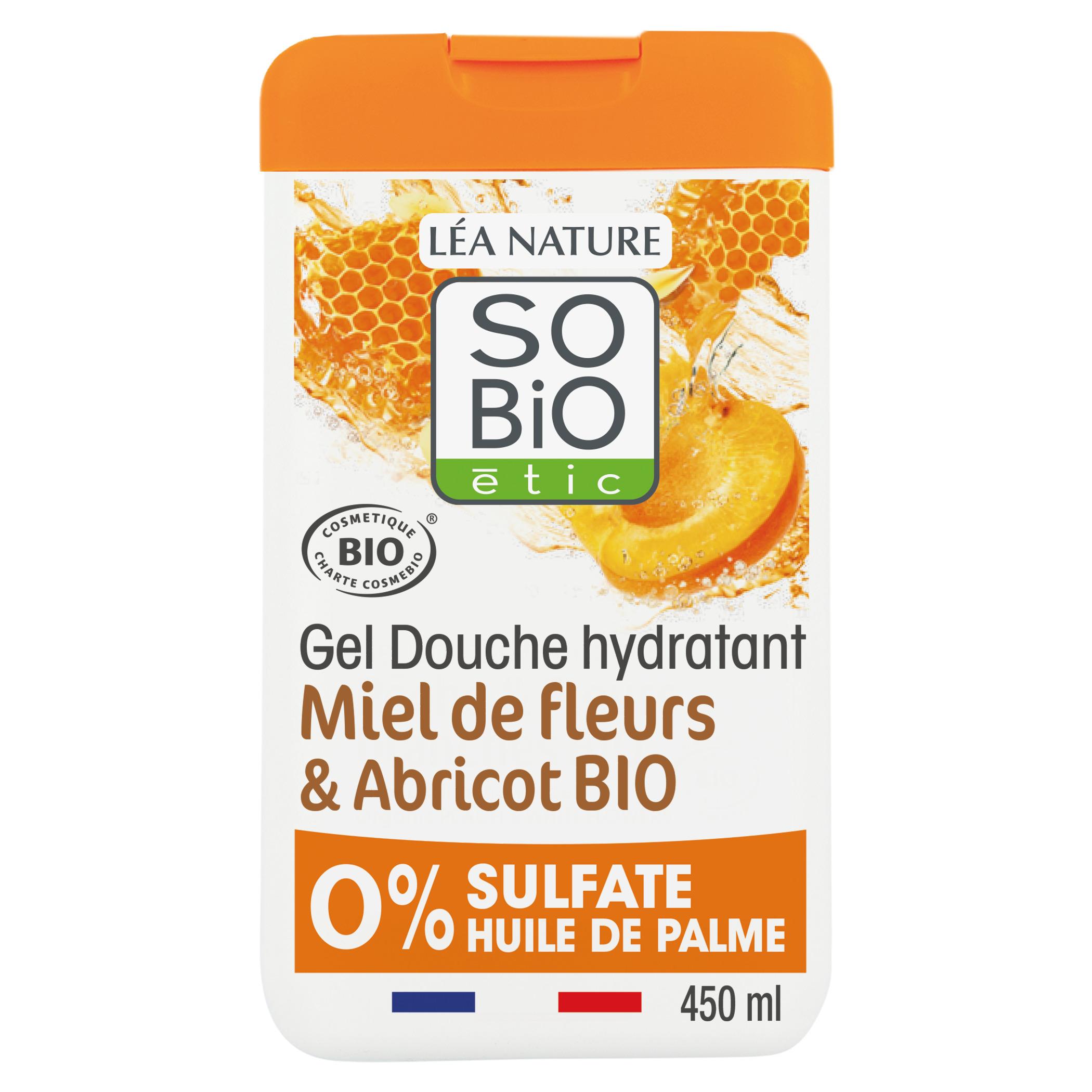 SO BIO ETIC Gel douche hydratant miel de fleurs et abricot 450ml