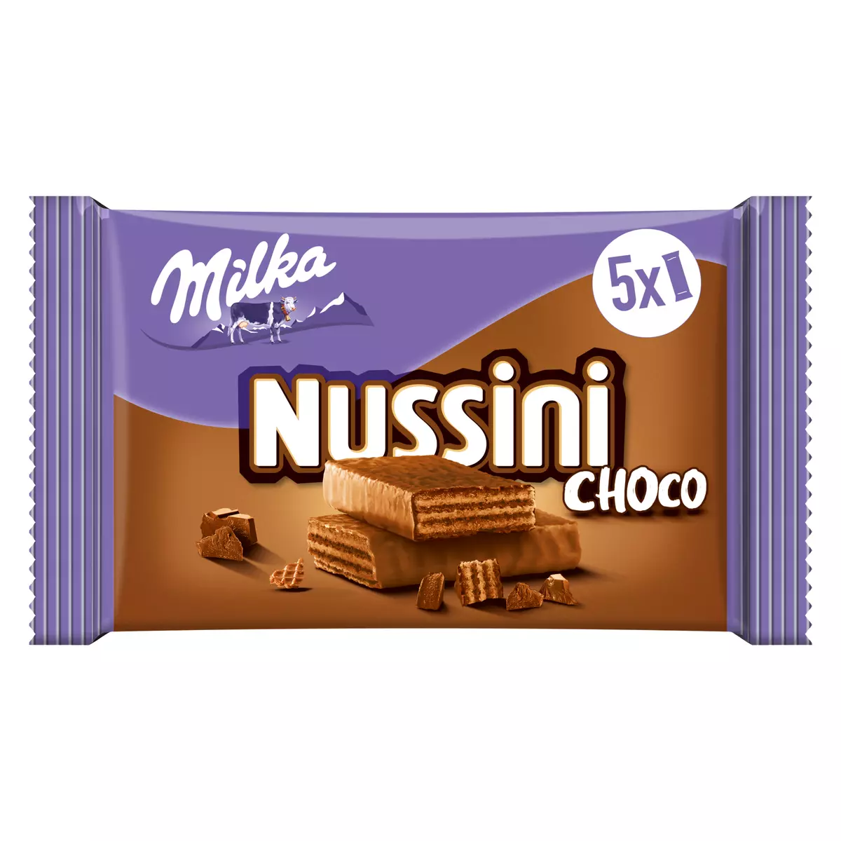 MILKA Nussini barre chocolatée croustillante gaufrette 5x31g