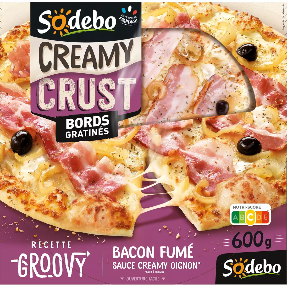 SODEBO Creamy crust pizza au bacon fumé 580g