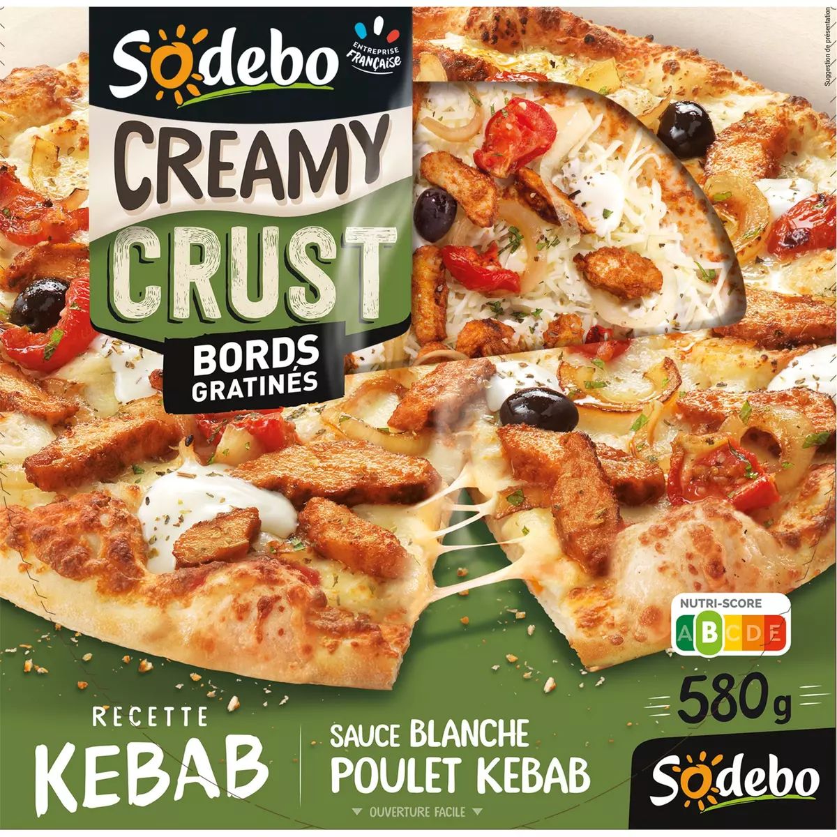 SODEBO Creamy crust pizza poulet kebab 580g