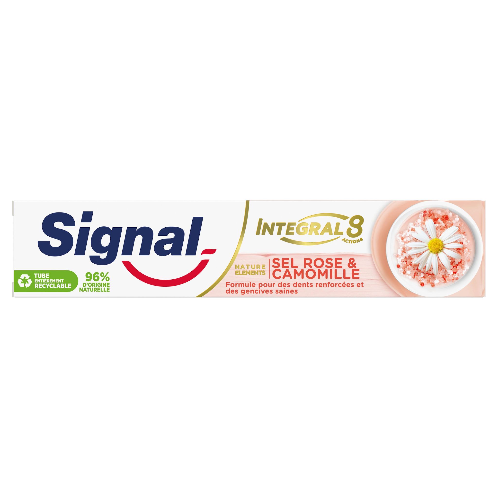 Voir la diapositive 2 : SIGNAL Integral 8 Dentifrice sel rose et camomille 75ml