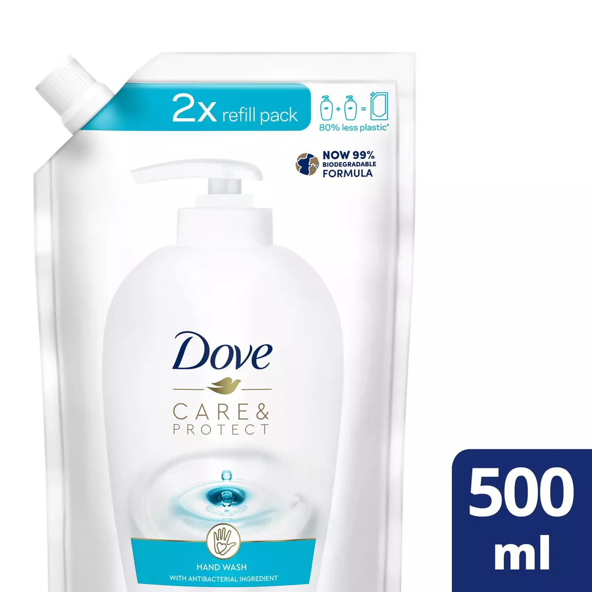 DOVE Recharge savon liquide care & protect 500ml