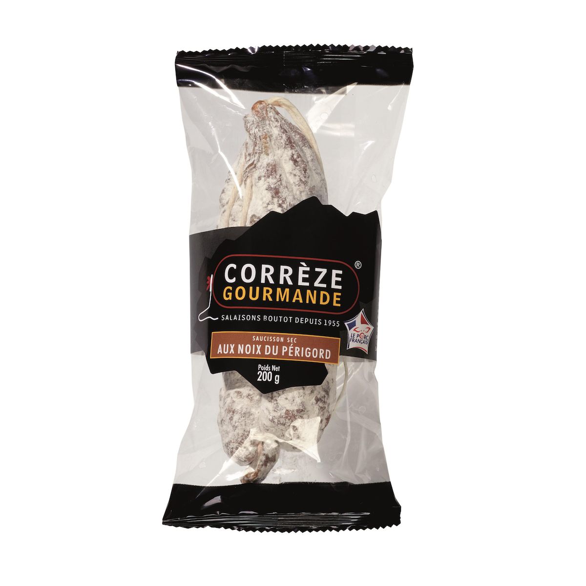 CORREZE GOURMANDE Saucisson sec aux noix du Périgord 200g