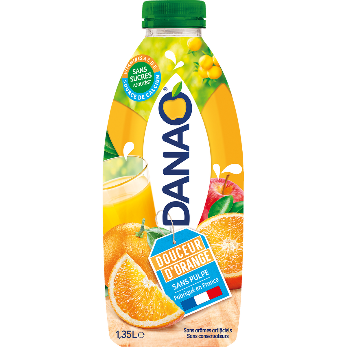 DANAO Jus douceur d'oranges sans pulpe 1,35l